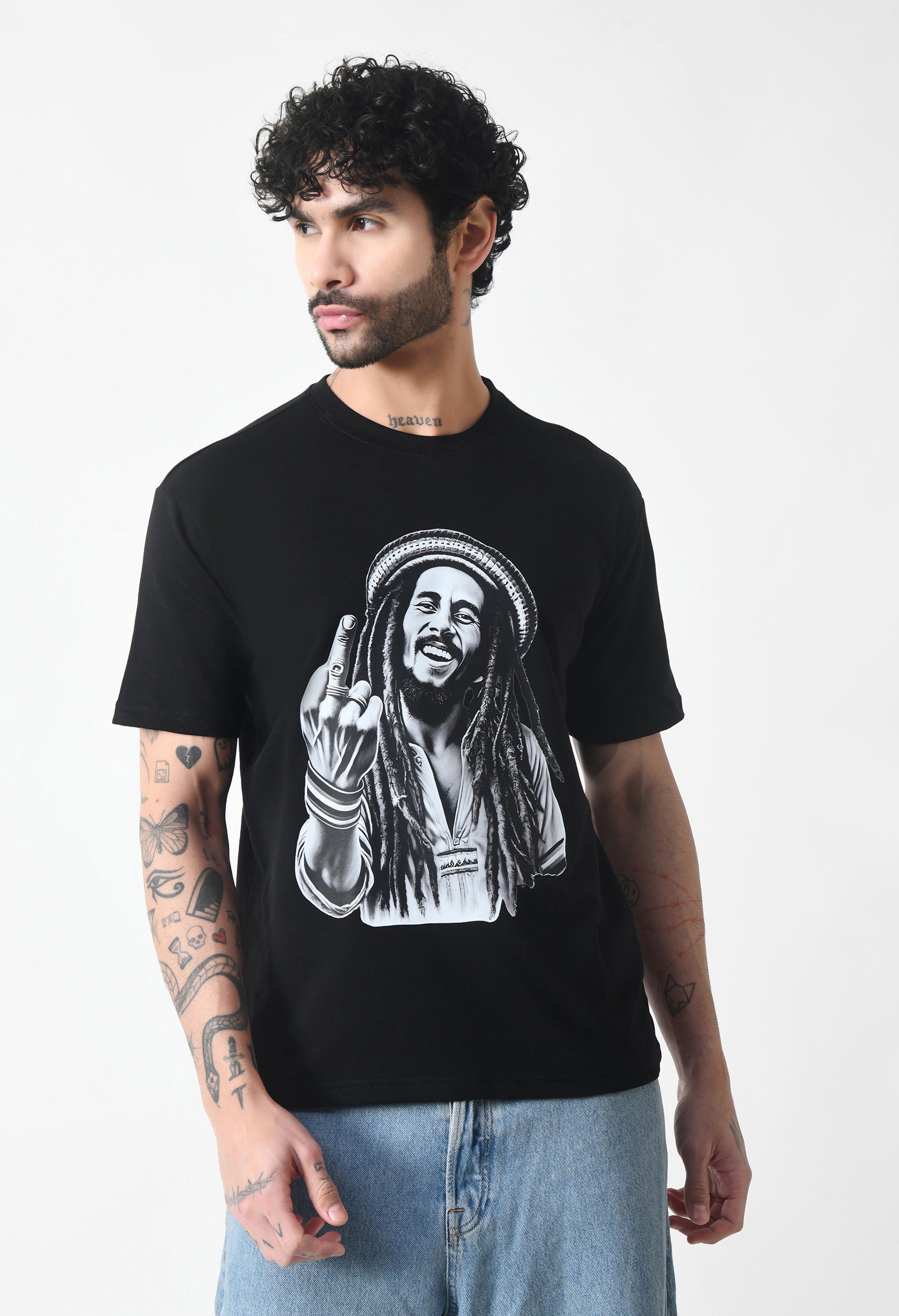 Bob Marley Premium Oversized T-Shirt for Men – Golden Roots Edition