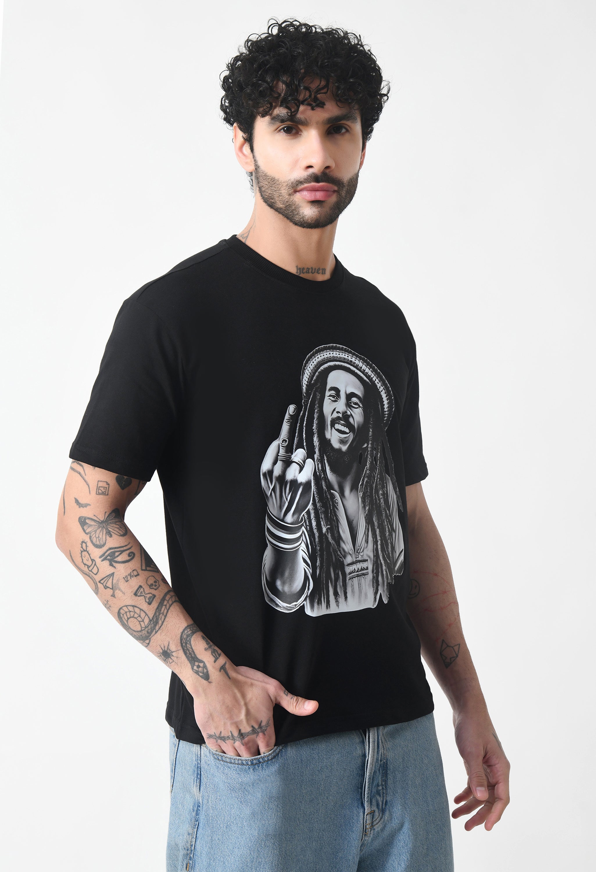 Bob Marley Premium Oversized T-Shirt for Men – Golden Roots Edition