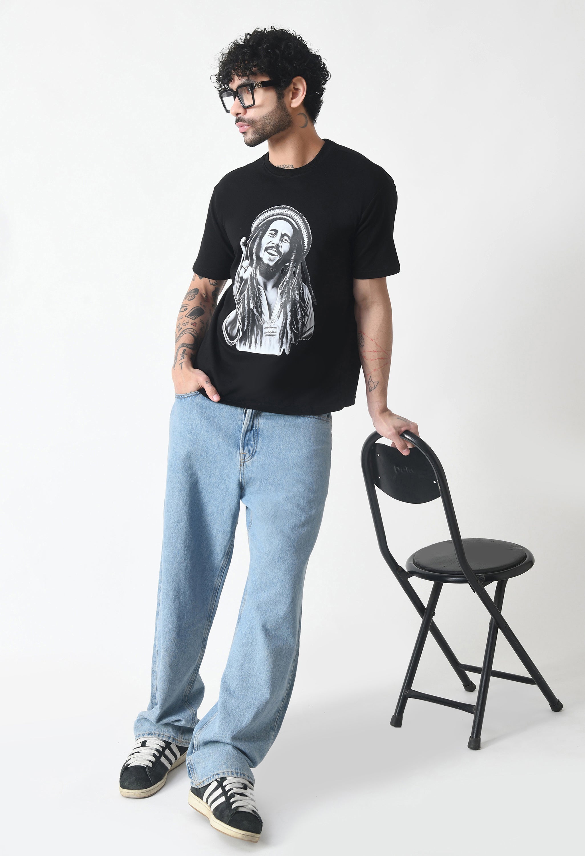 Bob Marley Premium Oversized T-Shirt for Men – Golden Roots Edition