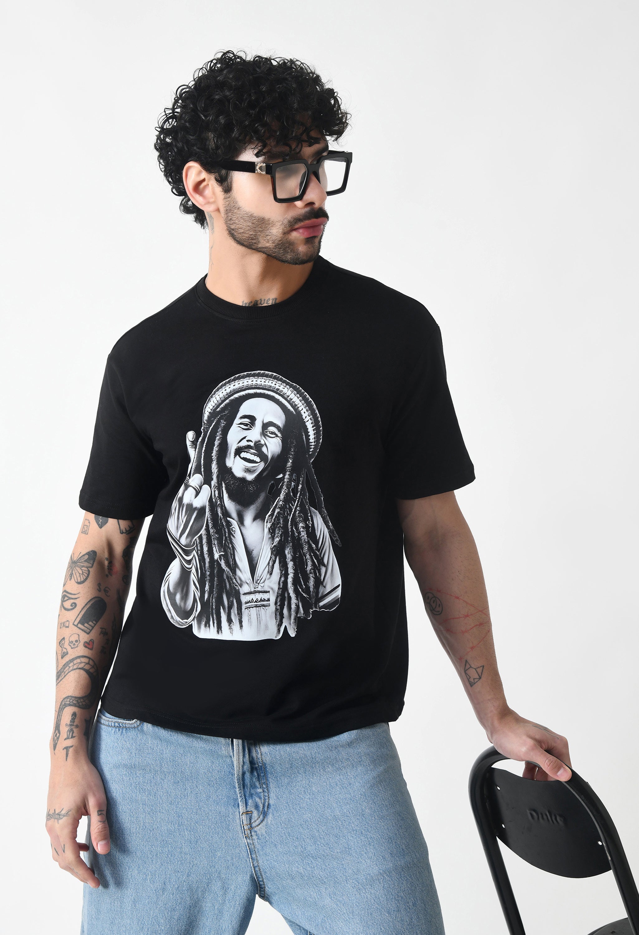 Bob Marley Premium Oversized T-Shirt for Men – Golden Roots Edition