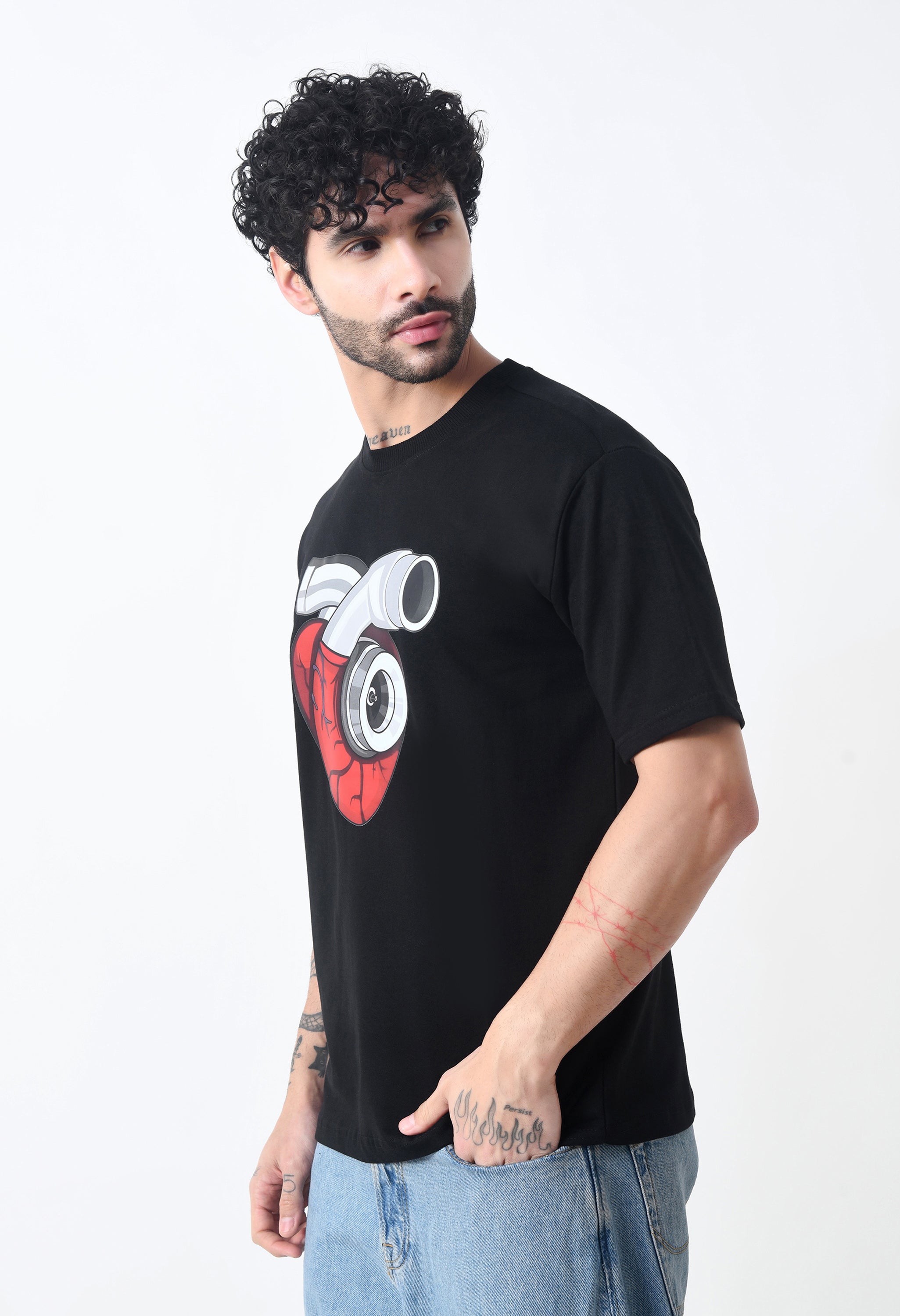 Bullet Boy Premium Oversized T-Shirt for Men – Turbo Heart Edition
