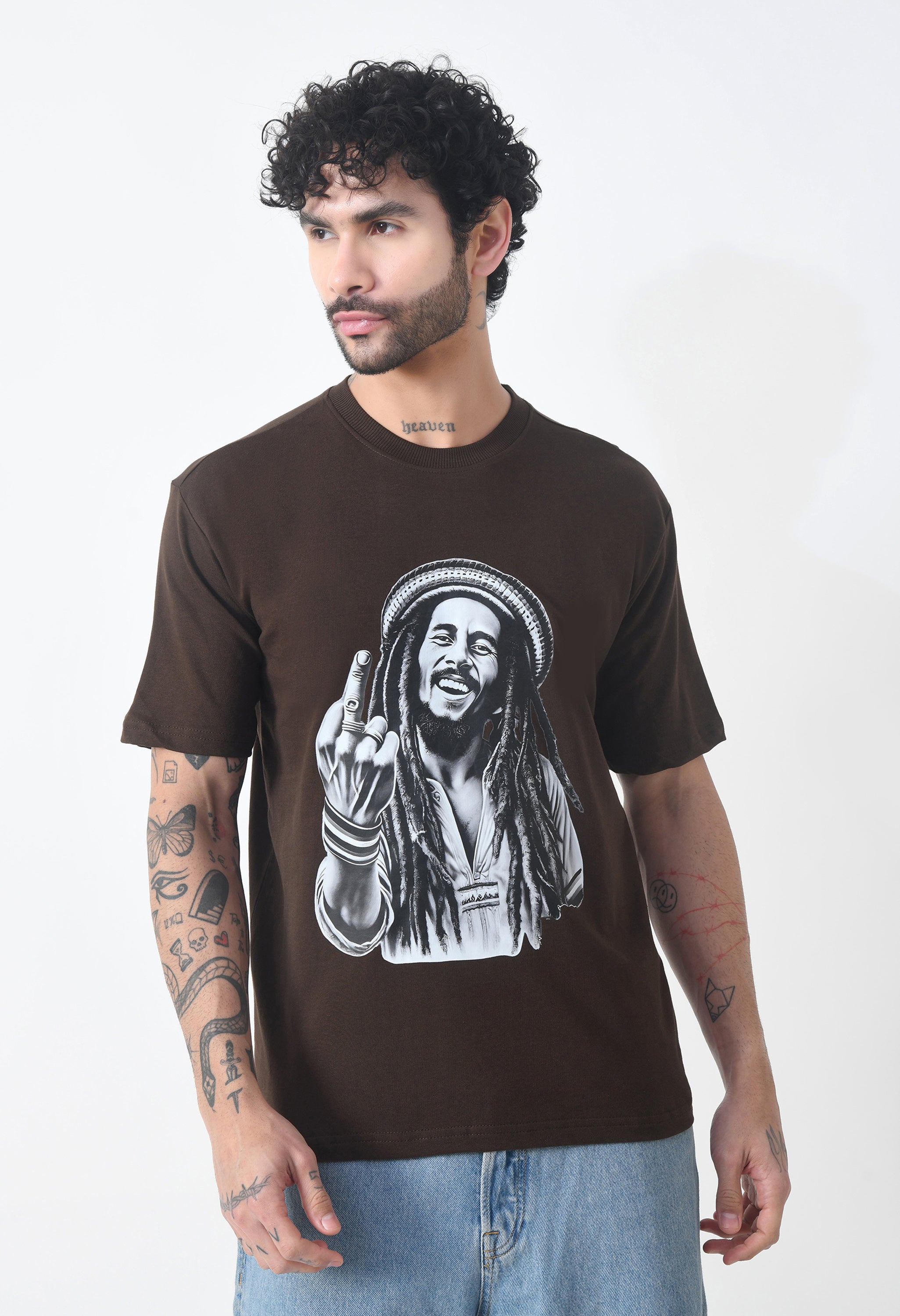 Bob Marley Premium Oversized T-Shirt for Men – Golden Roots Edition