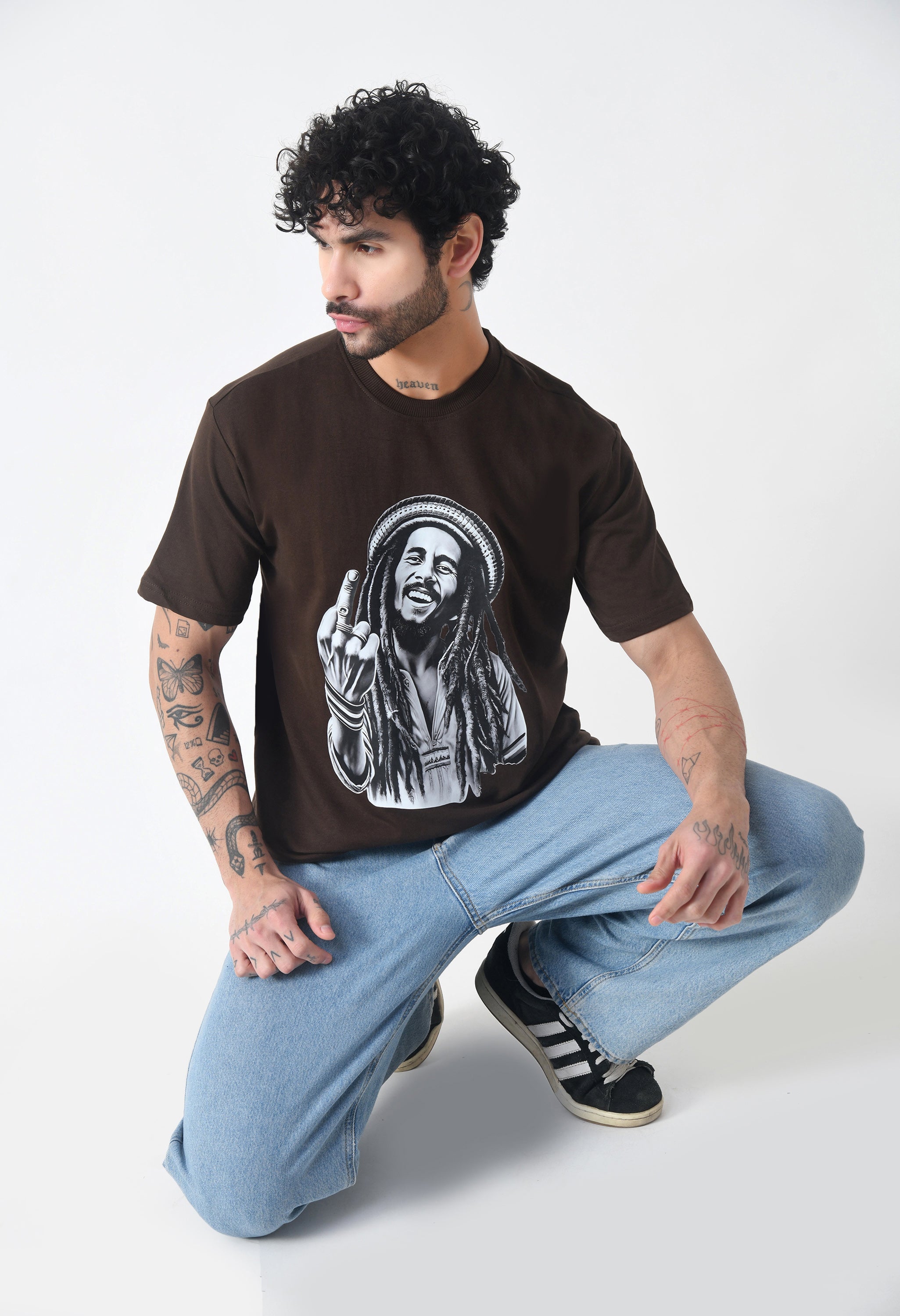Bob Marley Premium Oversized T-Shirt for Men – Golden Roots Edition