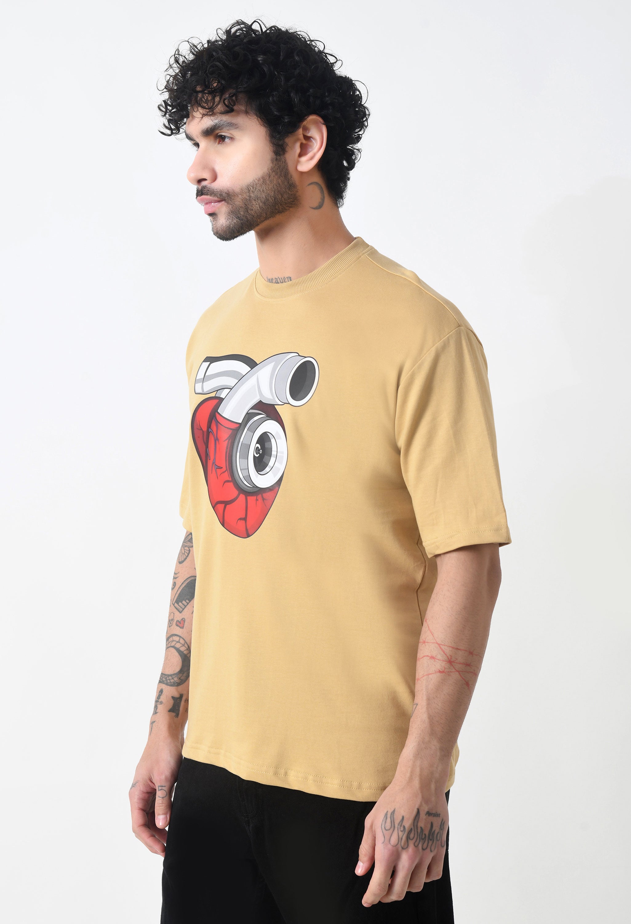 Bullet Boy Premium Oversized T-Shirt for Men – Turbo Heart Edition
