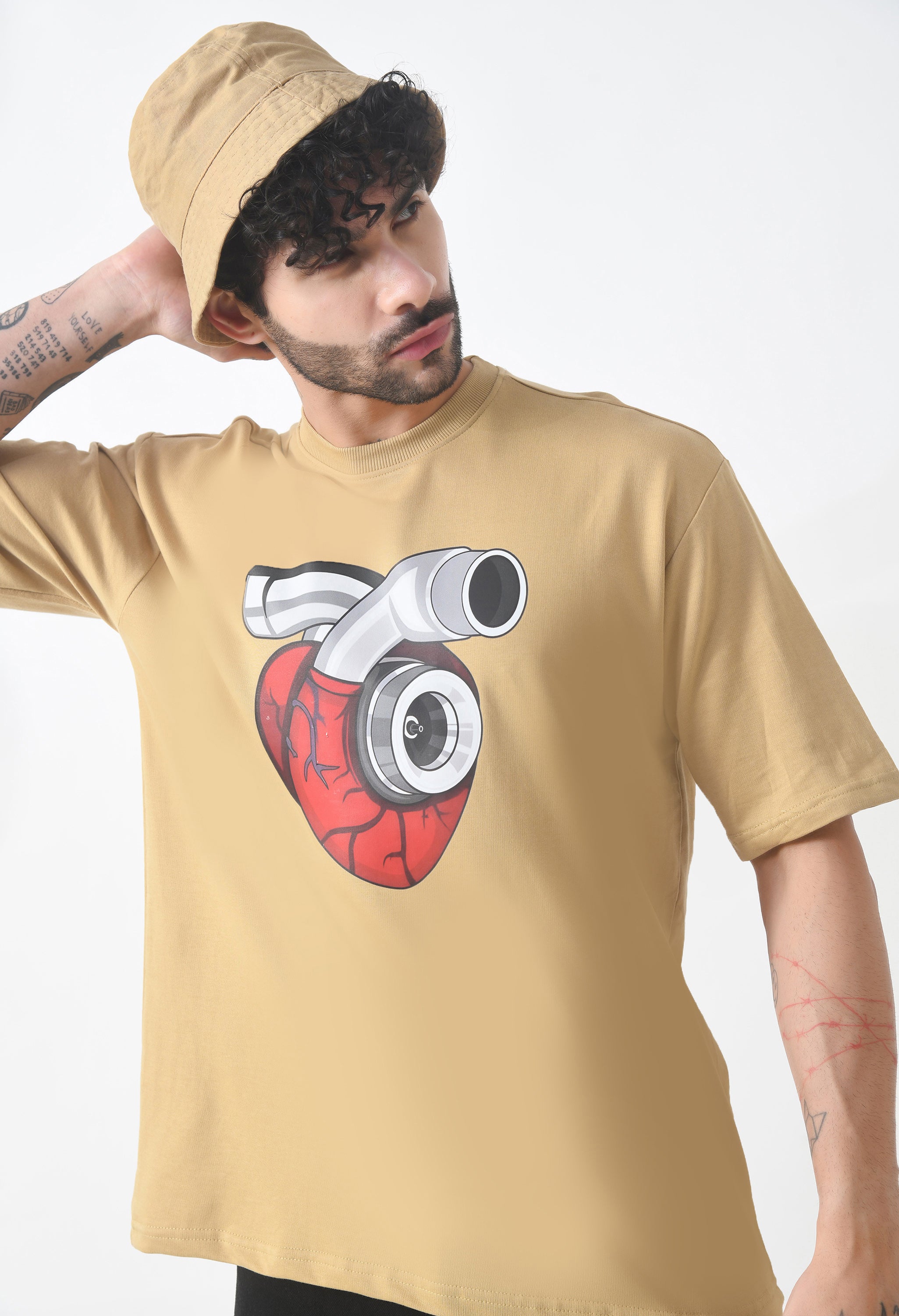 Bullet Boy Premium Oversized T-Shirt for Men – Turbo Heart Edition