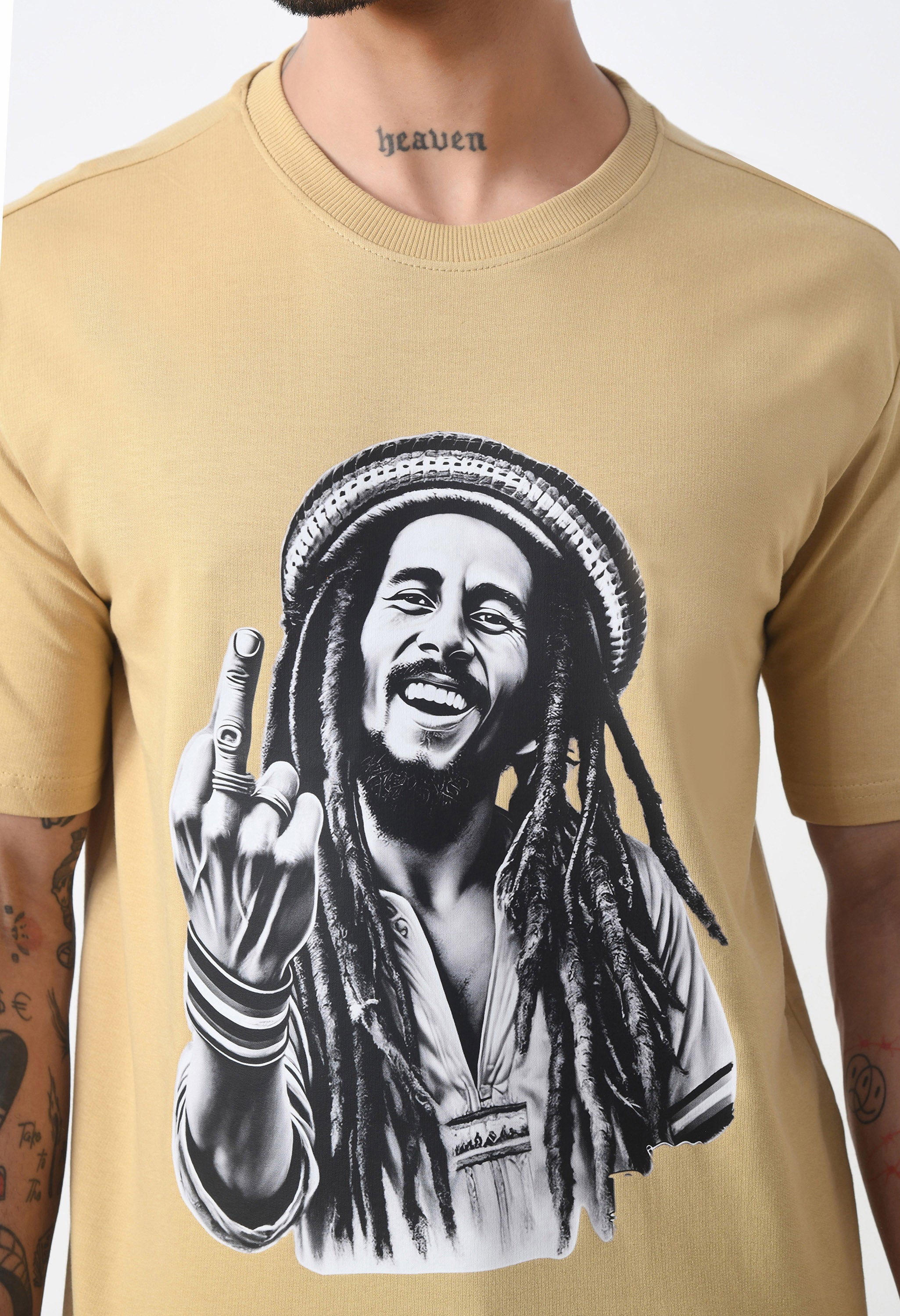 Bob Marley Premium Oversized T-Shirt for Men – Golden Roots Edition
