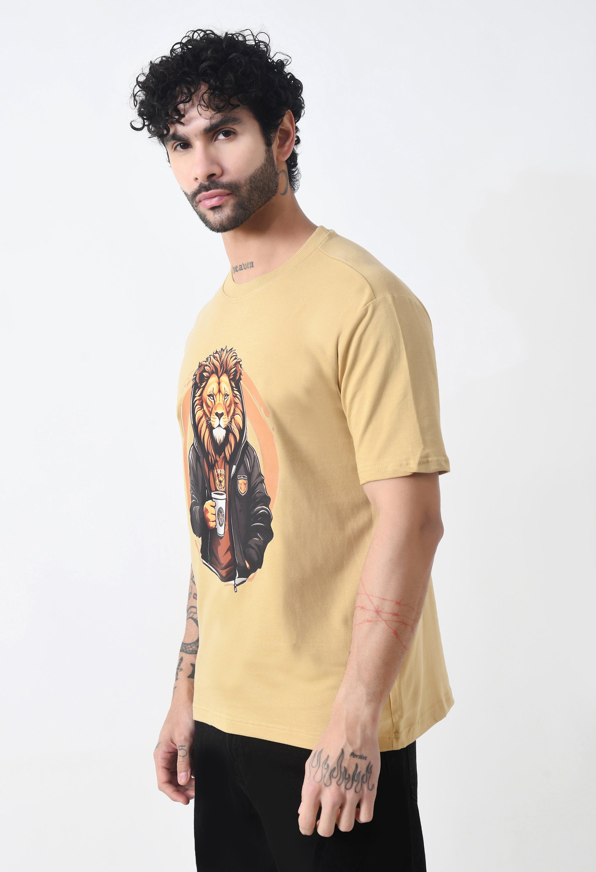 The Lion Boy Premium Oversized T-Shirt for Men – Bold Streetwear Comfort Fit Tee