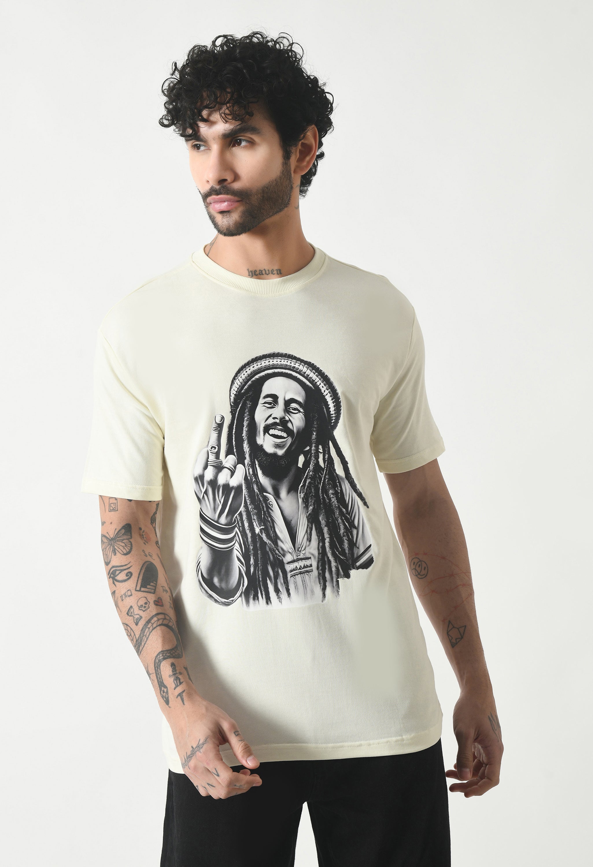Bob Marley Premium Oversized T-Shirt for Men – Golden Roots Edition