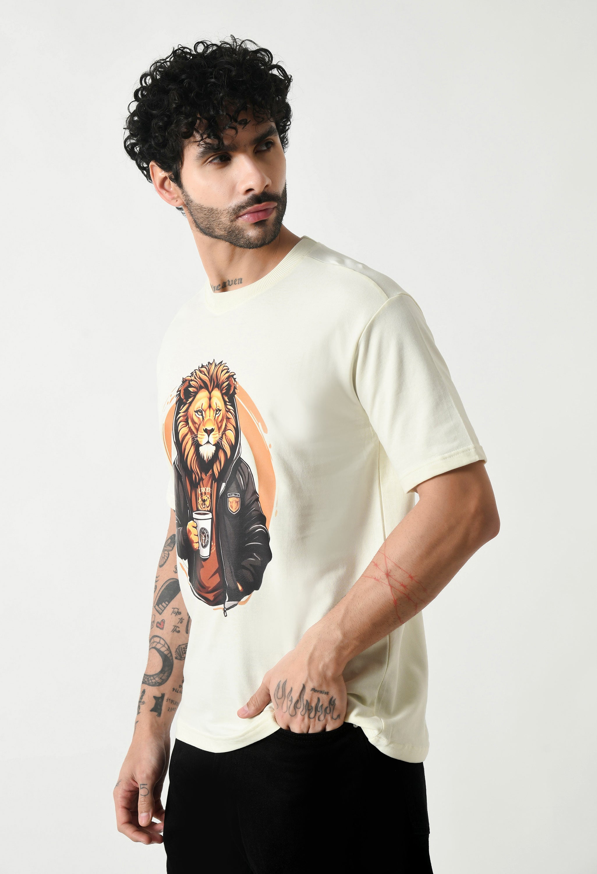 The Lion Boy Premium Oversized T-Shirt for Men – Bold Streetwear Comfort Fit Tee