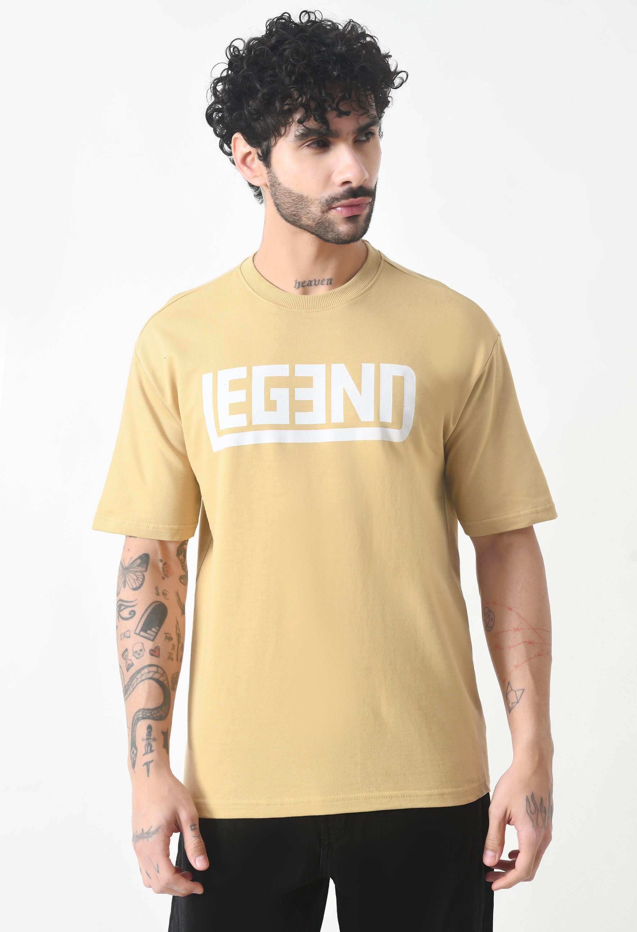 Legend Premium Oversized T-Shirt for Men – Sandstone Classic Edition