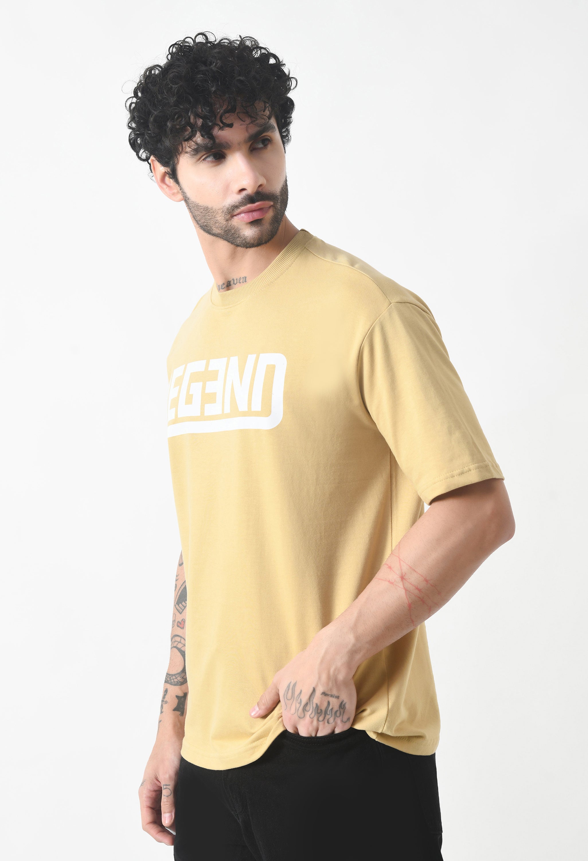 Legend Premium Oversized T-Shirt for Men – Sandstone Classic Edition