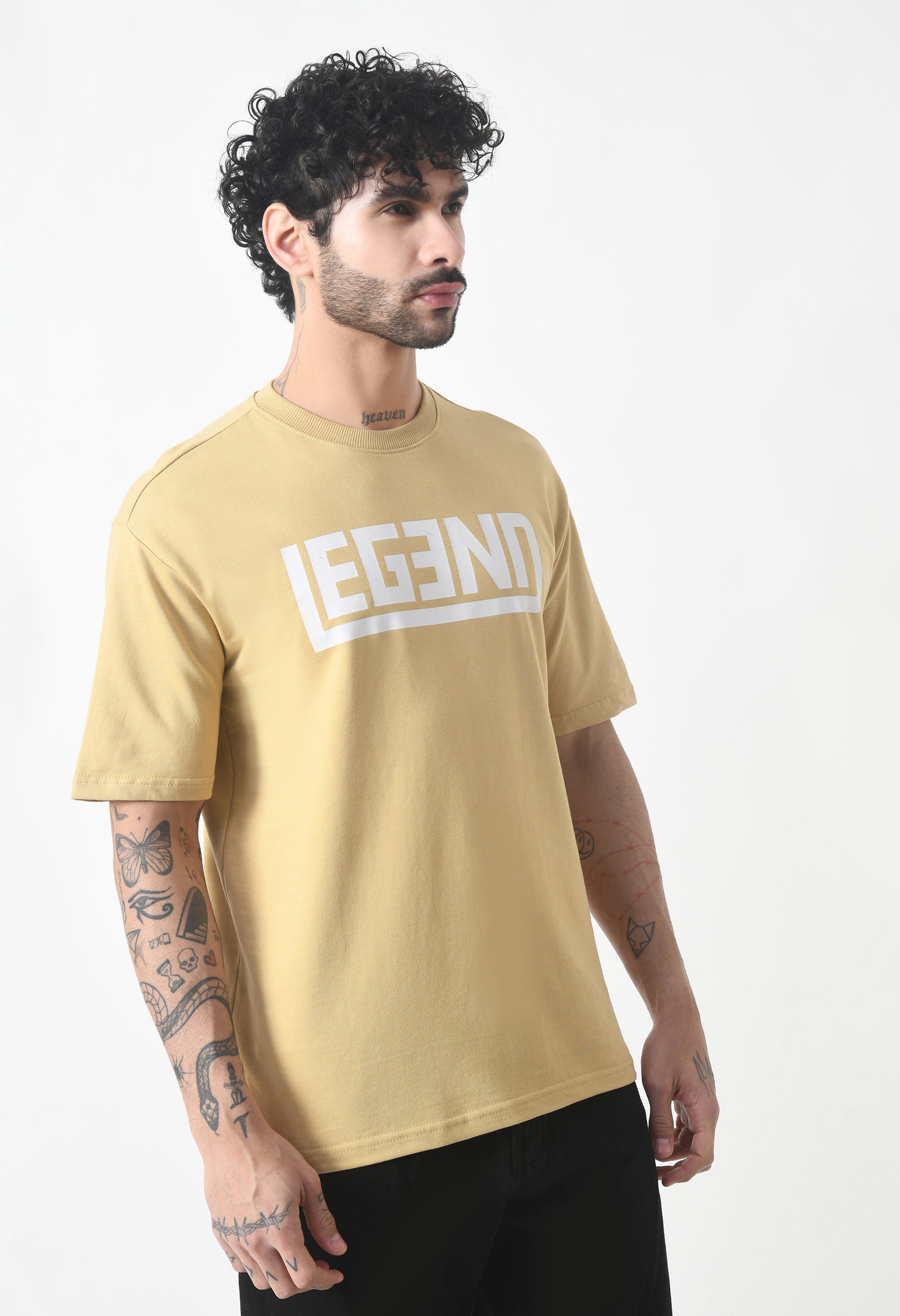 Legend Premium Oversized T-Shirt for Men – Sandstone Classic Edition