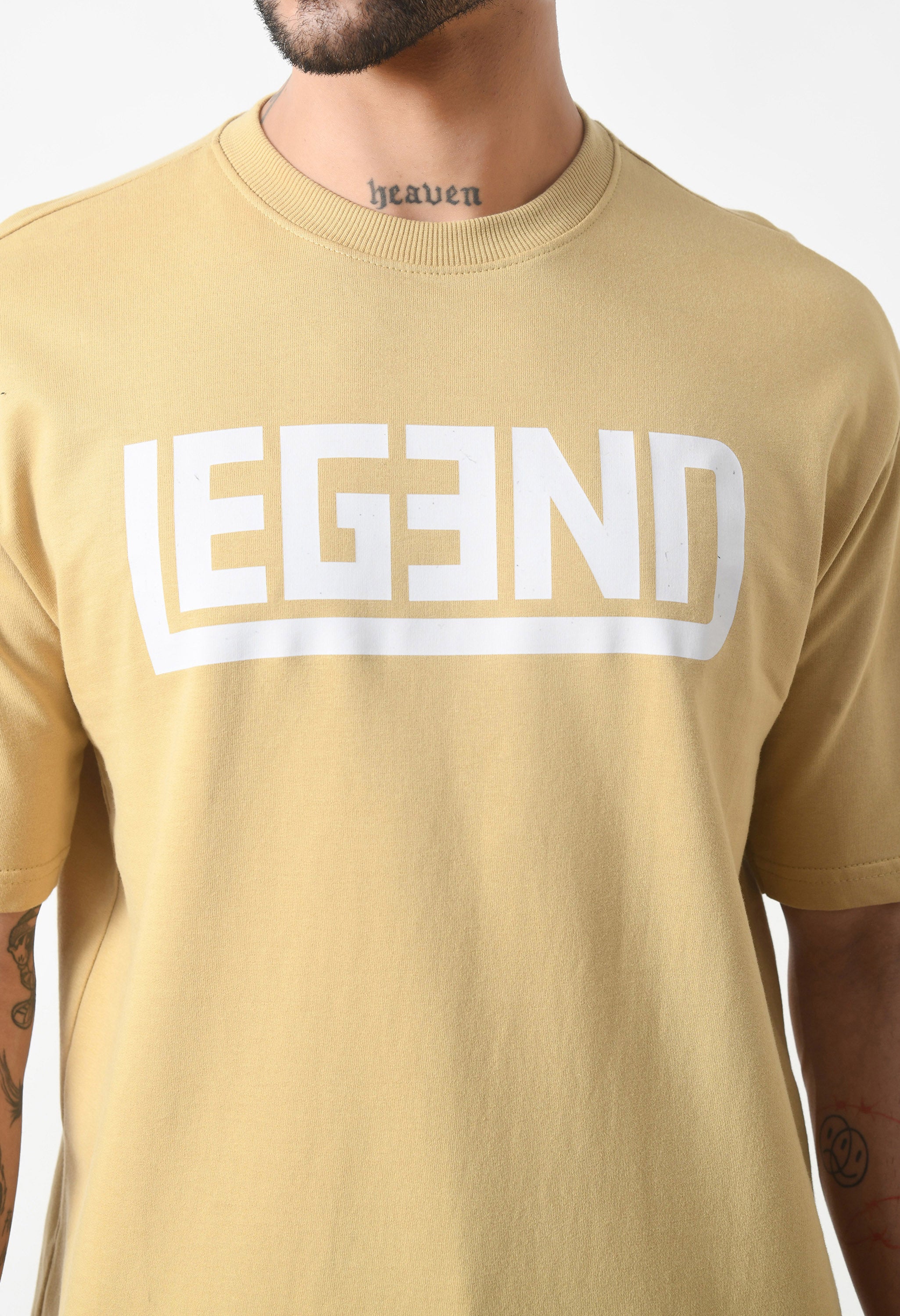 Legend Premium Oversized T-Shirt for Men – Sandstone Classic Edition