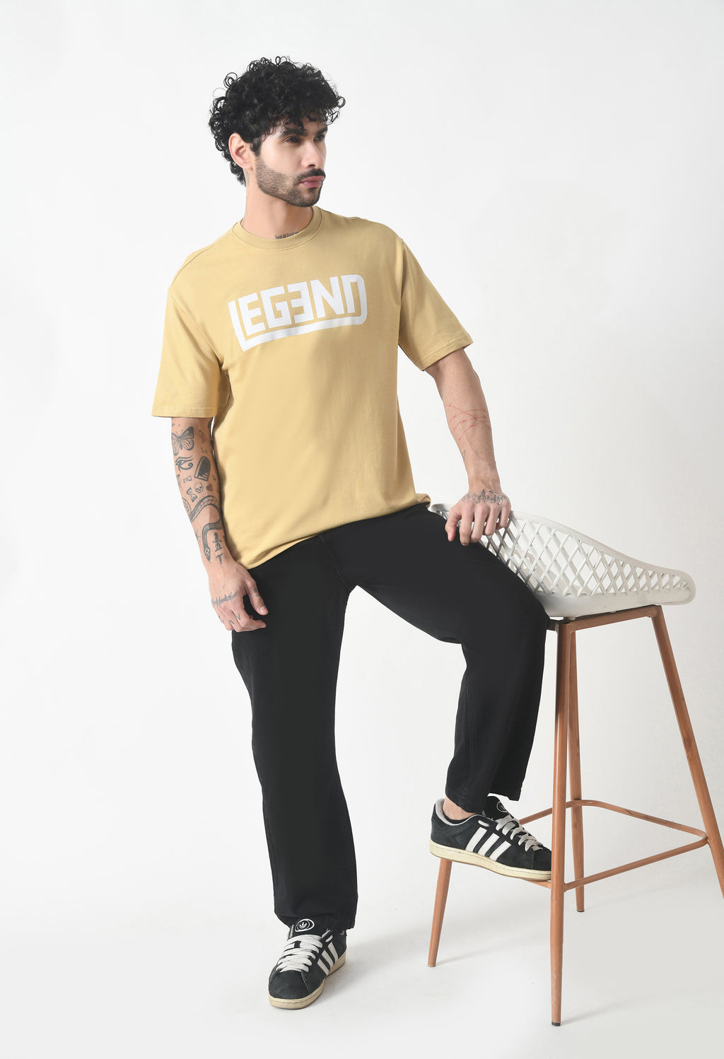 Legend Premium Oversized T-Shirt for Men – Sandstone Classic Edition