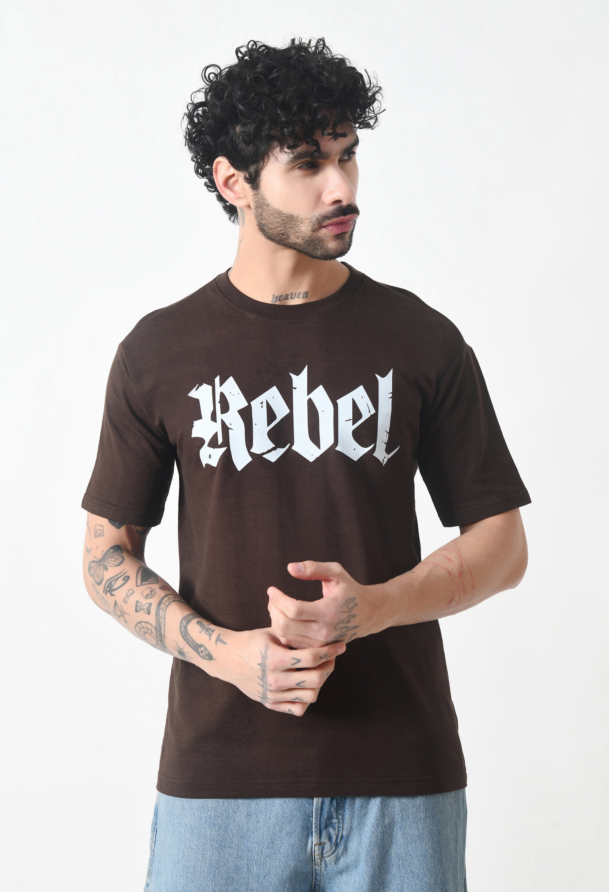 Rebel Brown Premium Oversized T-Shirt for Men – Earthtone Statement Streetwear
