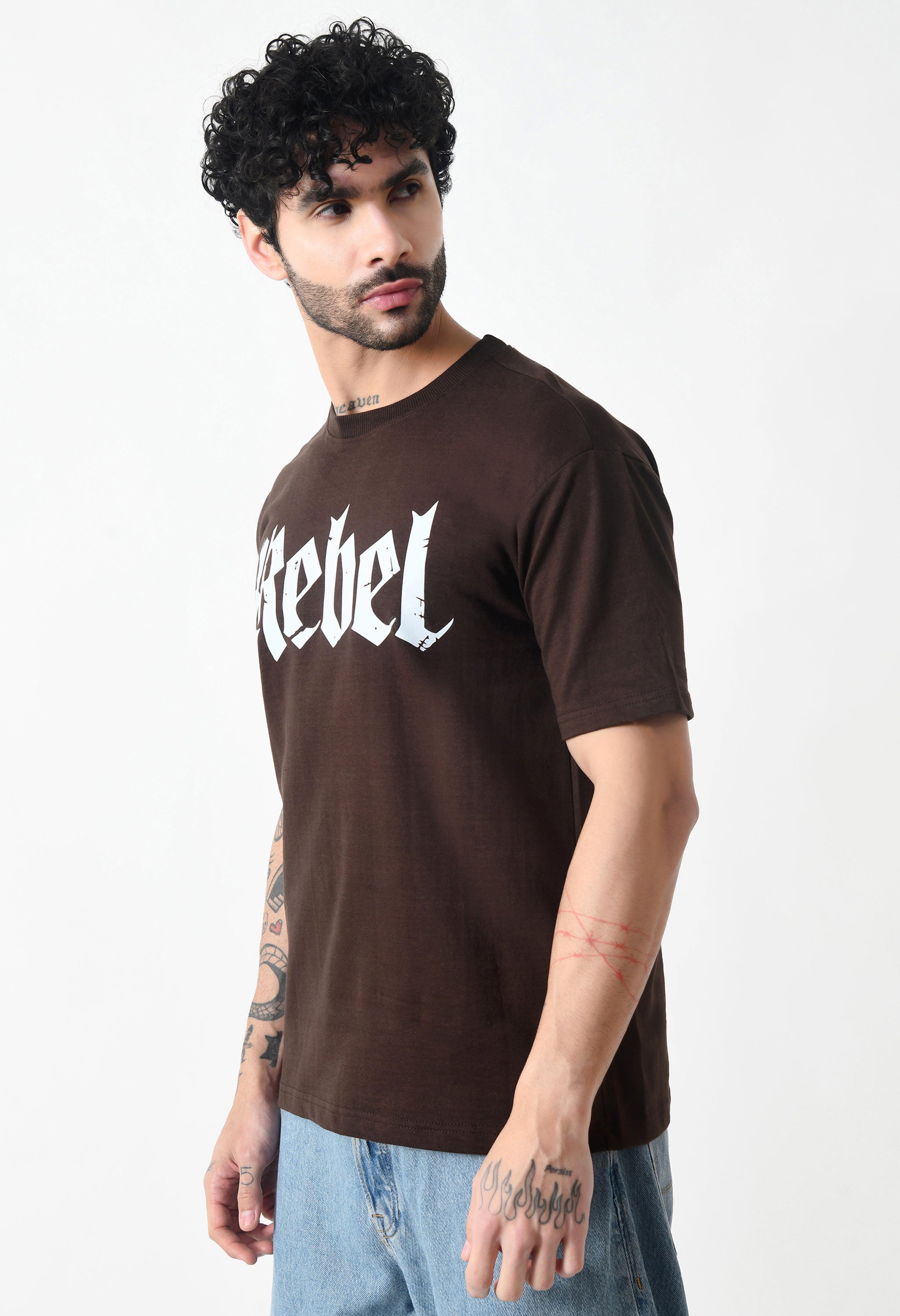 Rebel Brown Premium Oversized T-Shirt for Men – Earthtone Statement Streetwear