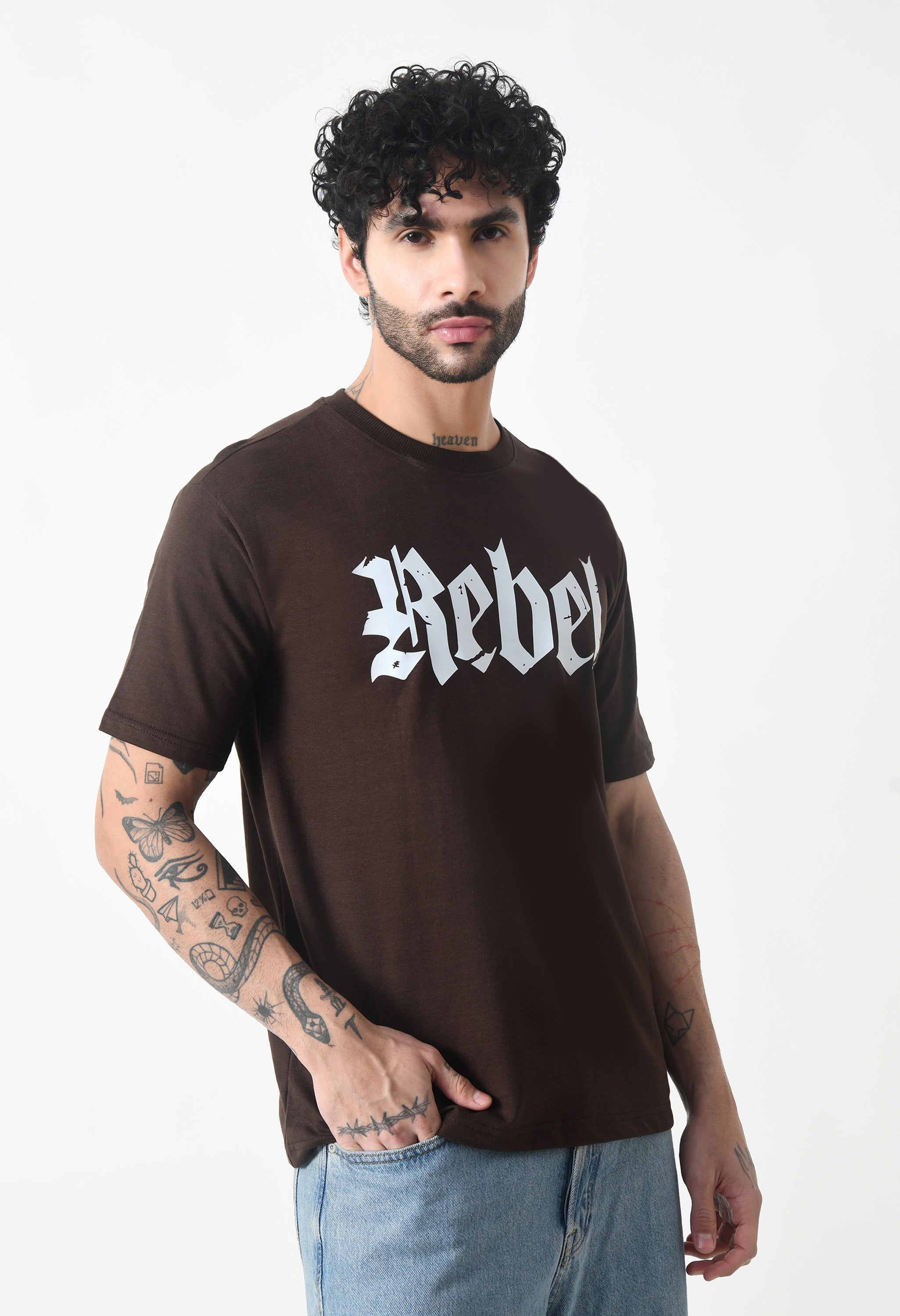 Rebel Brown Premium Oversized T-Shirt for Men – Earthtone Statement Streetwear