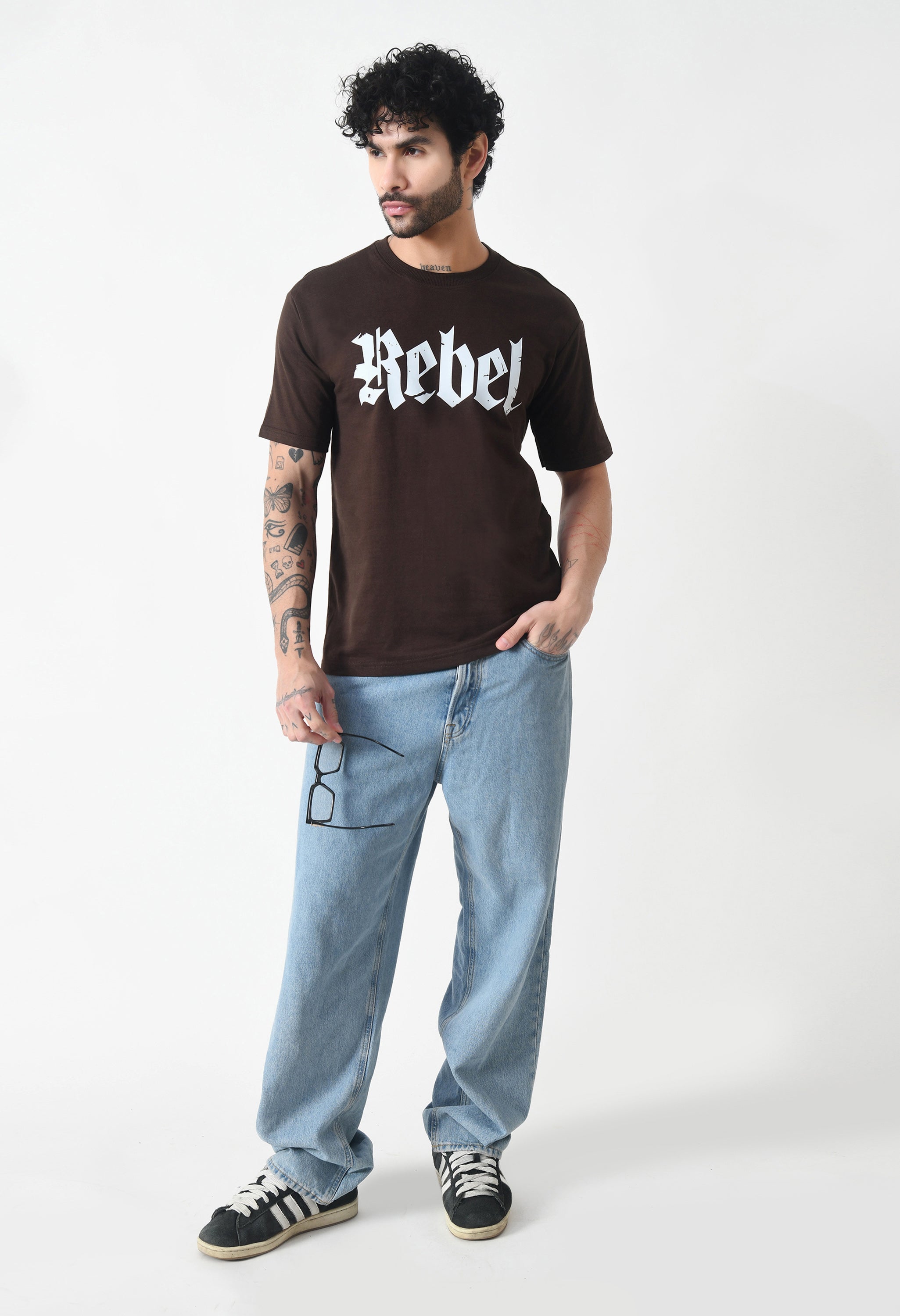 Rebel Brown Premium Oversized T-Shirt for Men – Earthtone Statement Streetwear