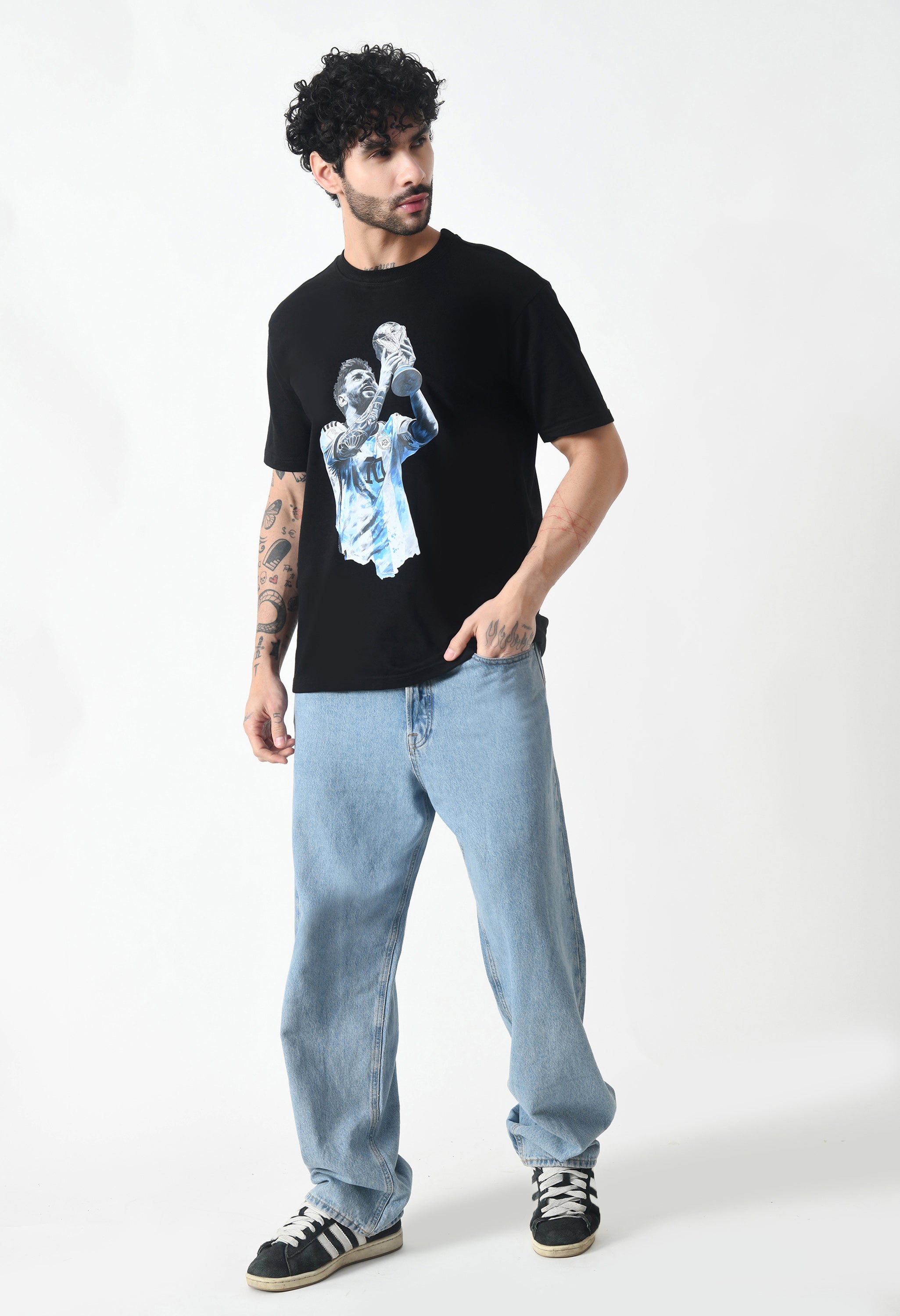 Lionel Messi Premium Oversized T-Shirt for Men – GOAT Glory Edition