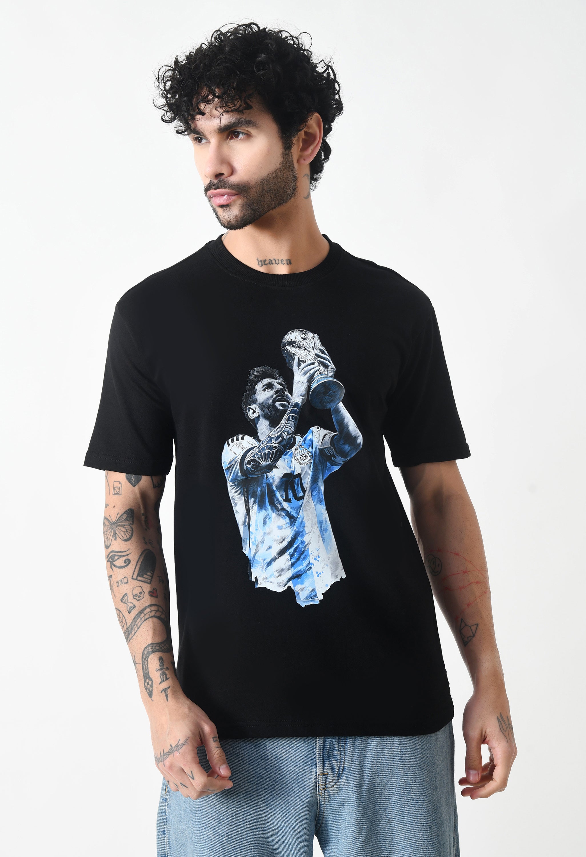 Lionel Messi Premium Oversized T-Shirt for Men – GOAT Glory Edition