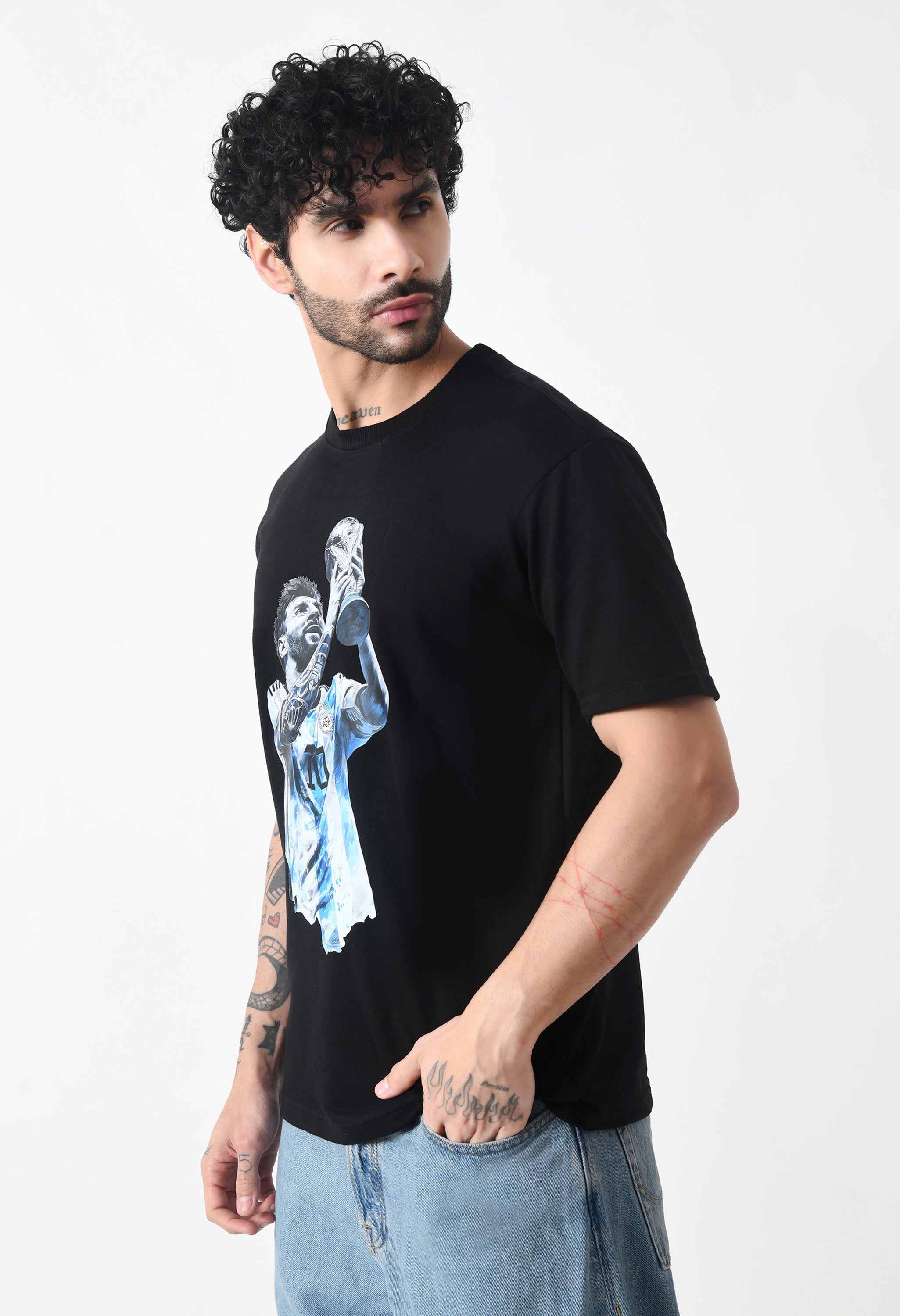 Lionel Messi Premium Oversized T-Shirt for Men – GOAT Glory Edition