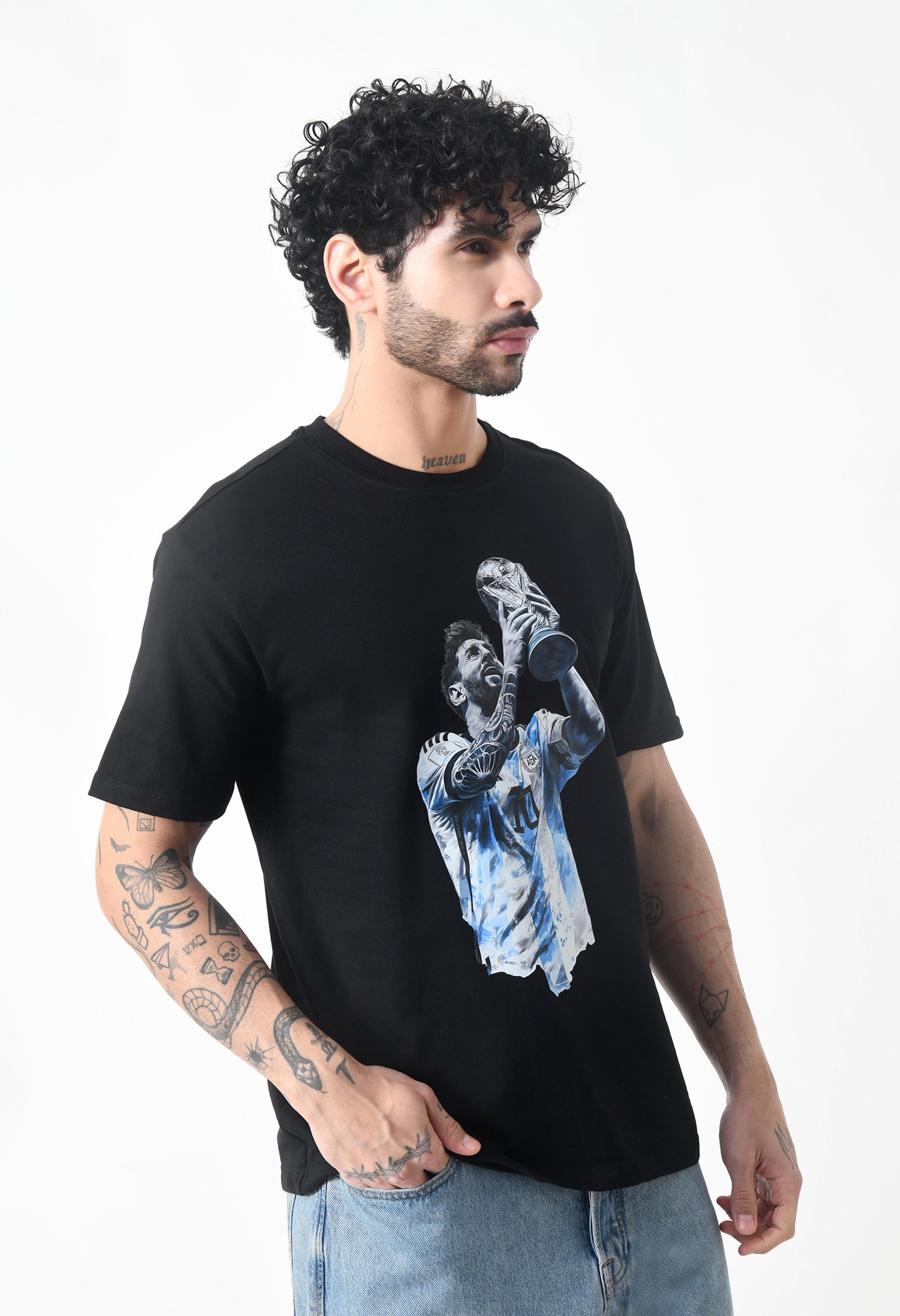 Lionel Messi Premium Oversized T-Shirt for Men – GOAT Glory Edition