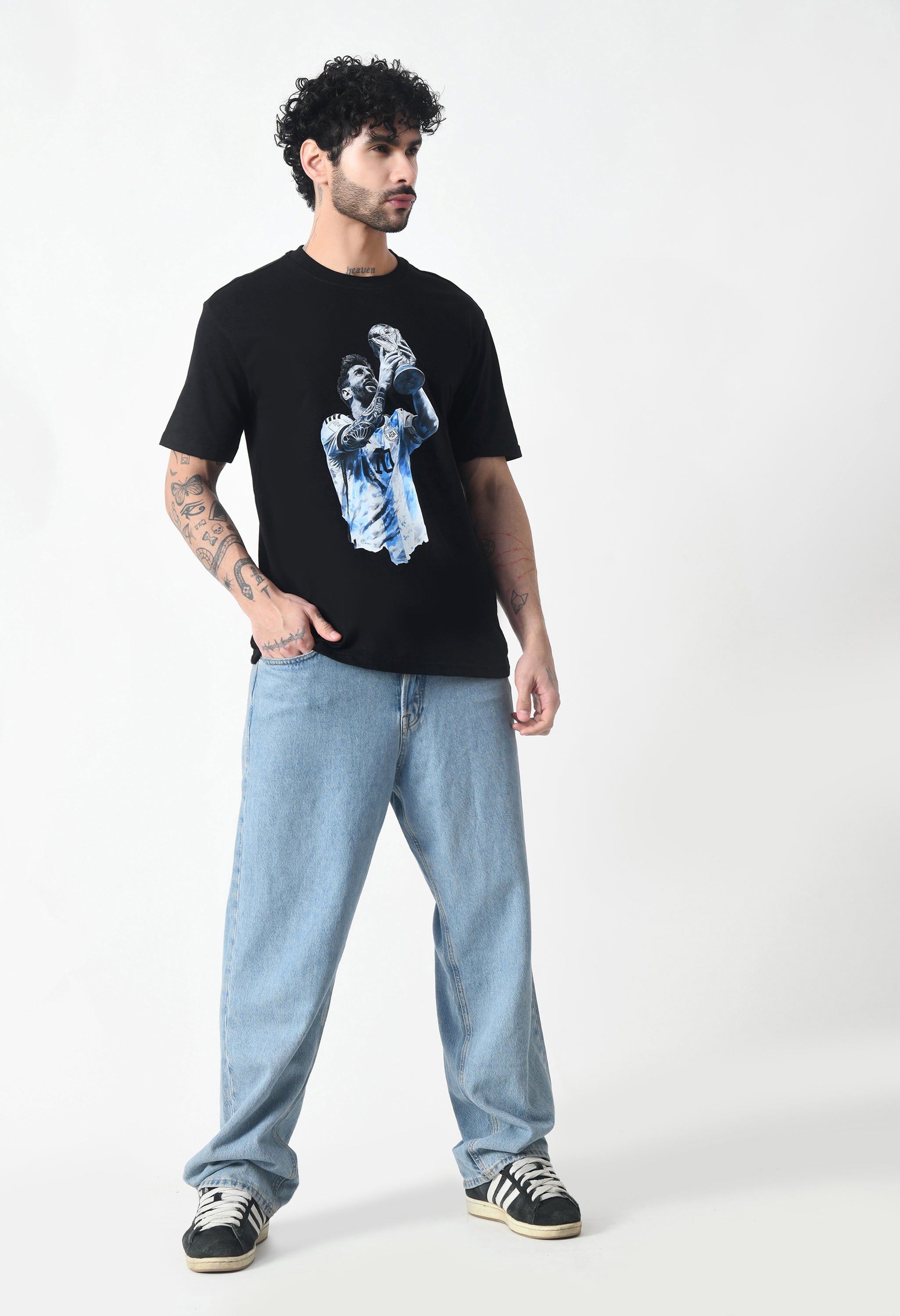 Lionel Messi Premium Oversized T-Shirt for Men – GOAT Glory Edition