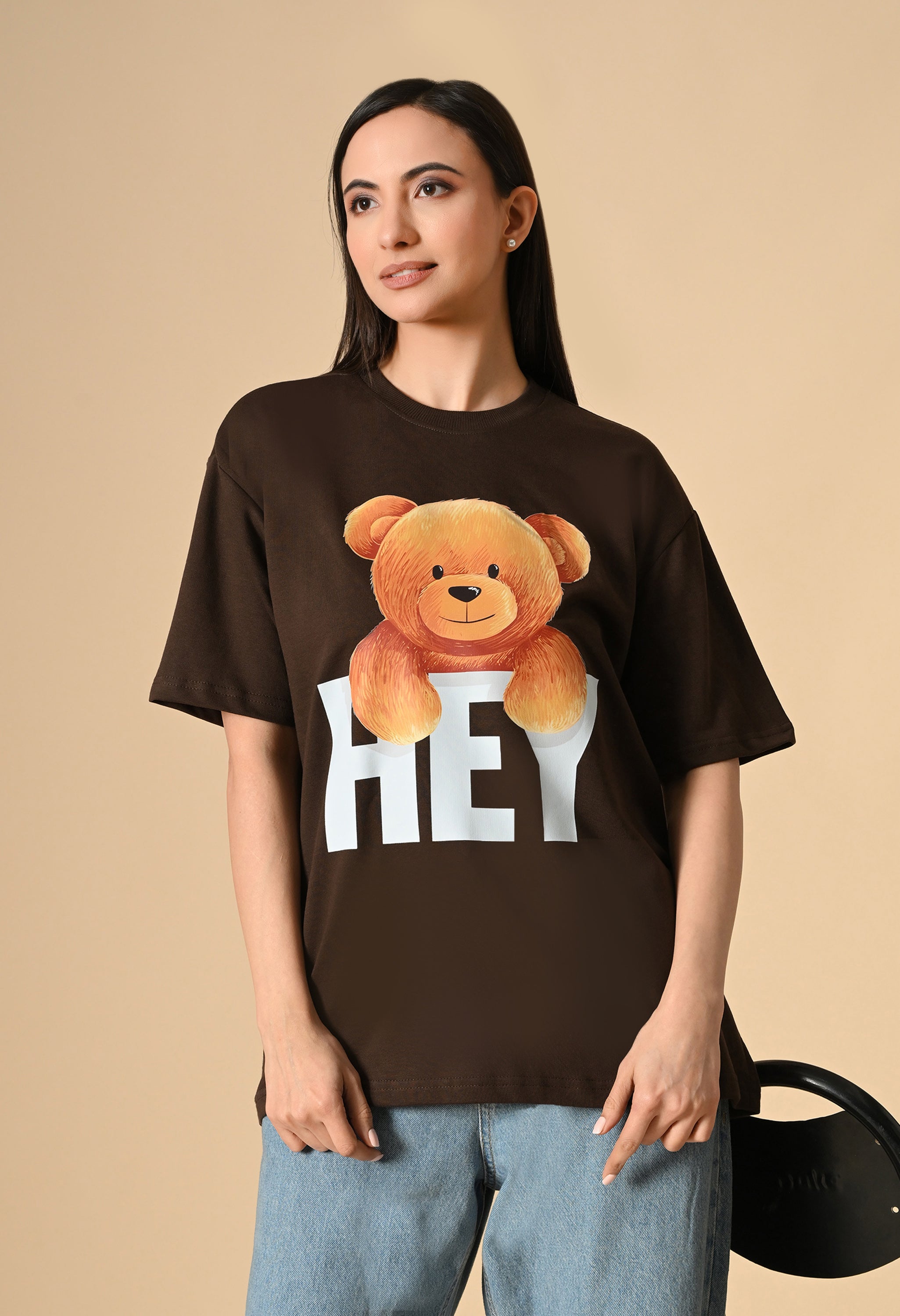 Hye Teddy Premium Oversized Tee for Girls – Soft Cotton Everyday Wear