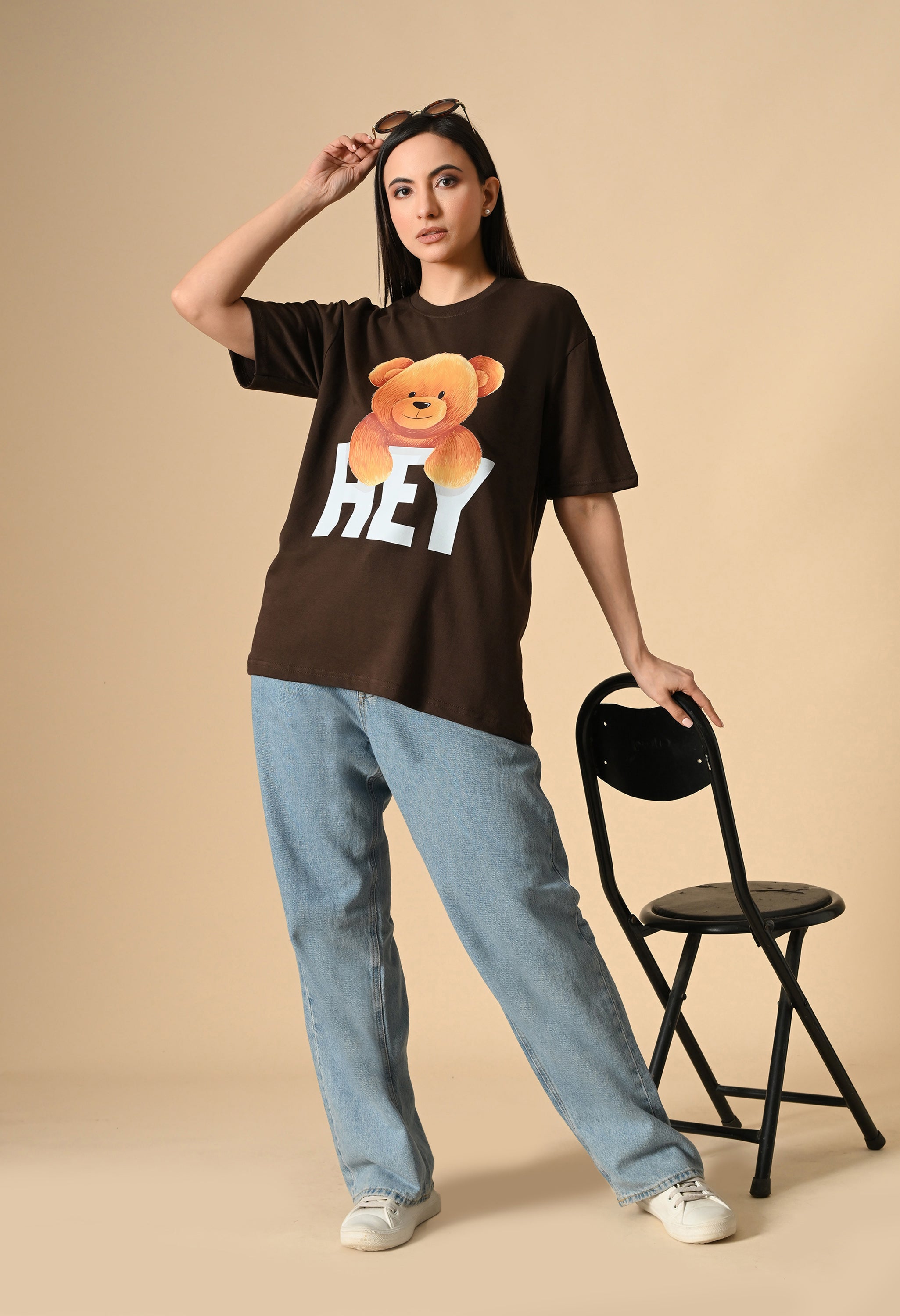 Hye Teddy Premium Oversized Tee for Girls – Soft Cotton Everyday Wear
