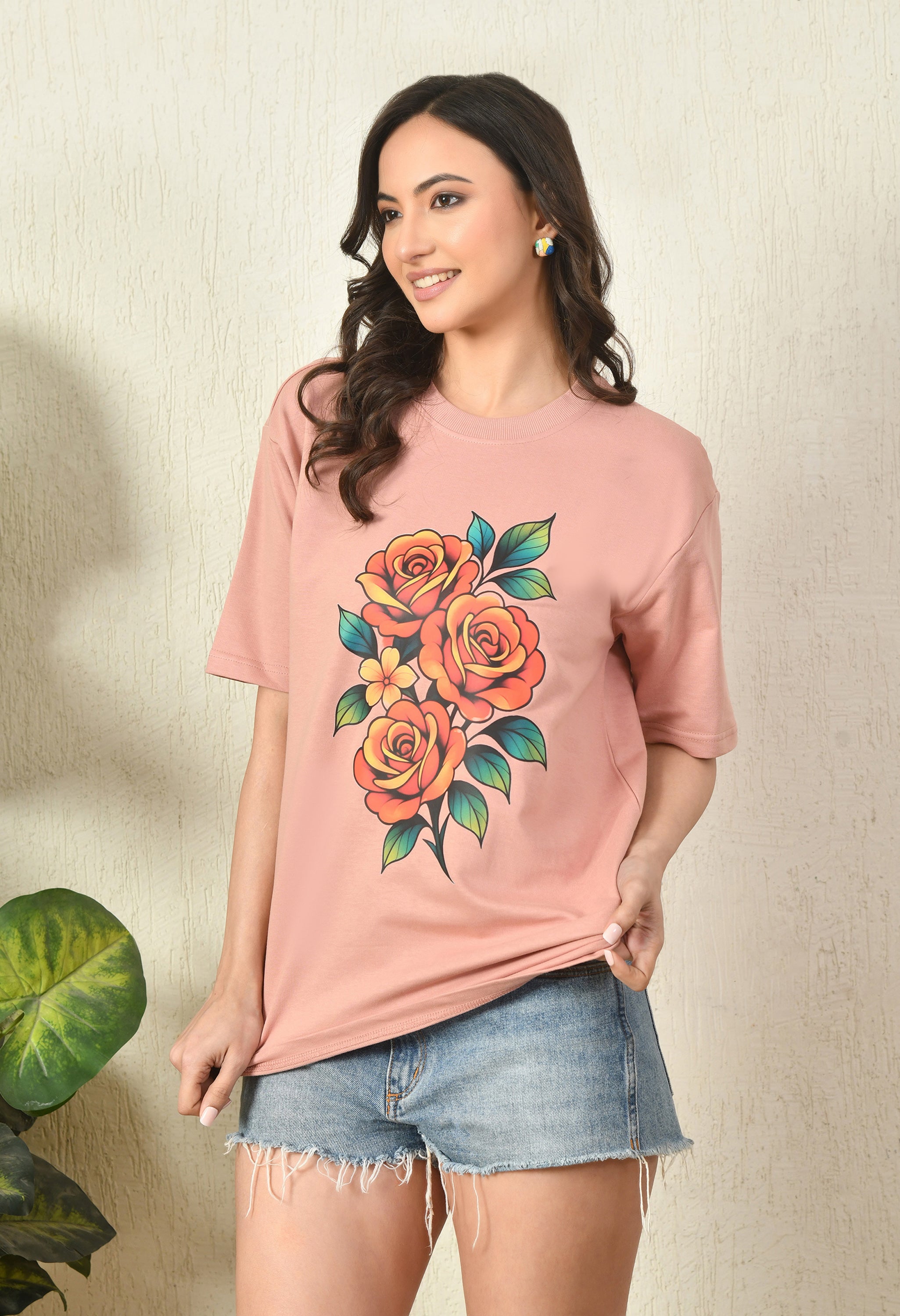 Bunch of Flower Premium Oversized T-Shirt – Women’s Relaxed Fit Everyday Top