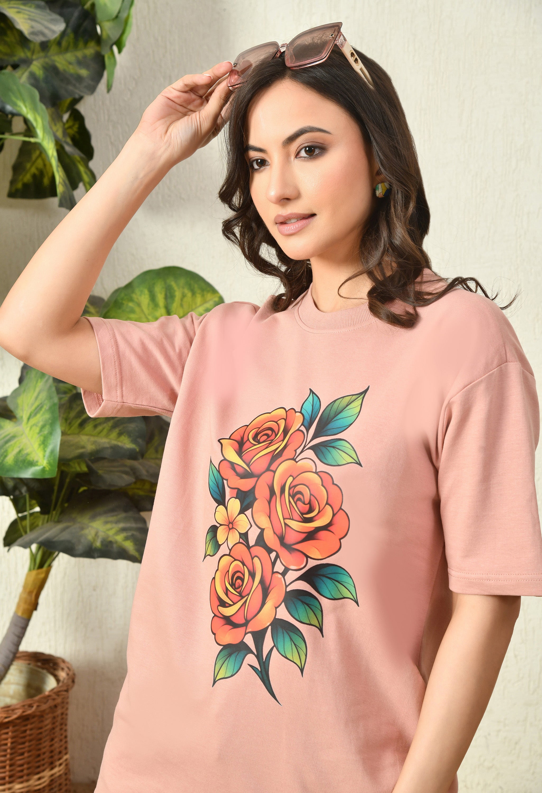 Bunch of Flower Premium Oversized T-Shirt – Women’s Relaxed Fit Everyday Top