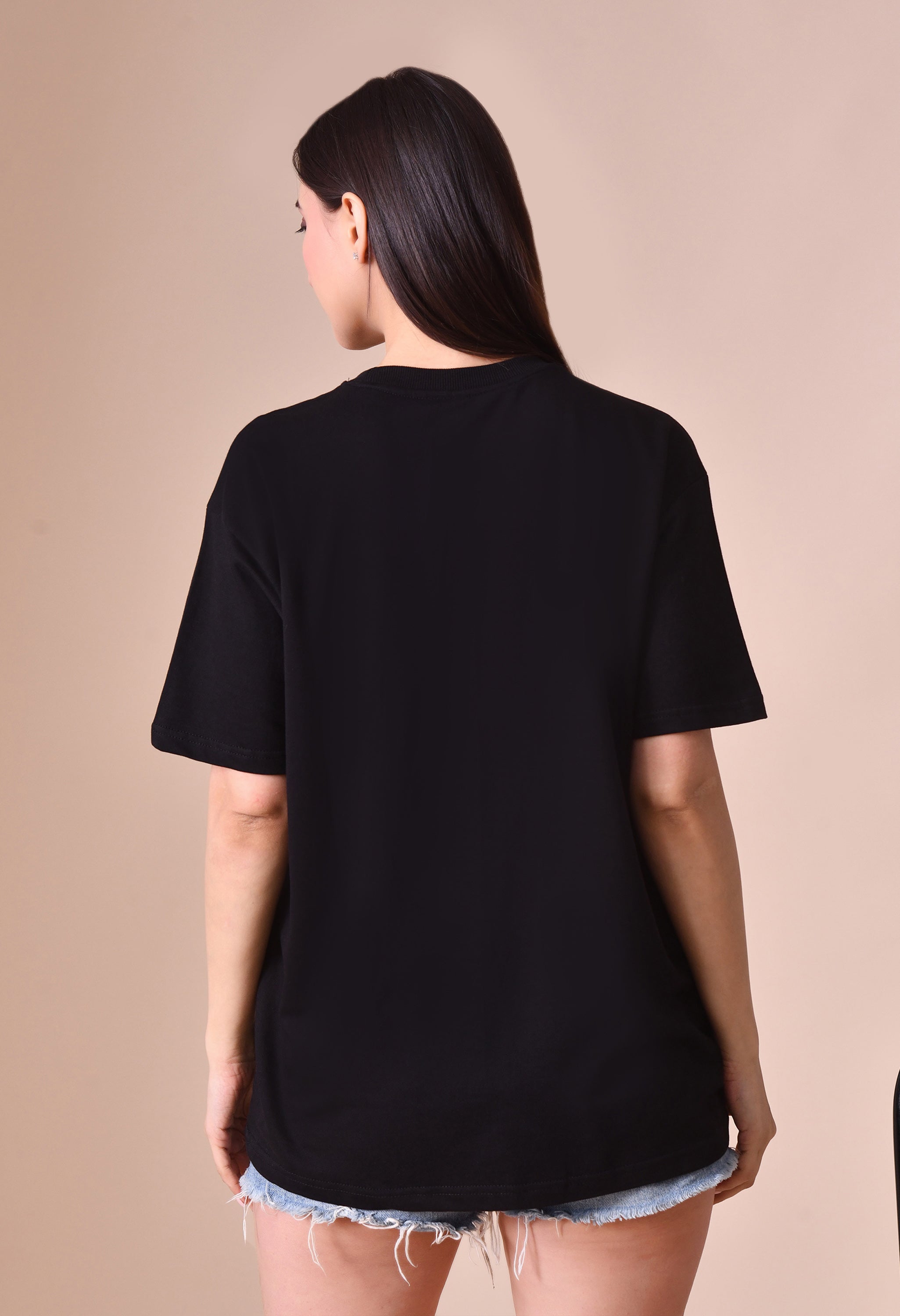 Devil With Wing Premium Oversized Tee for Girls – Trendy Streetwear Essential