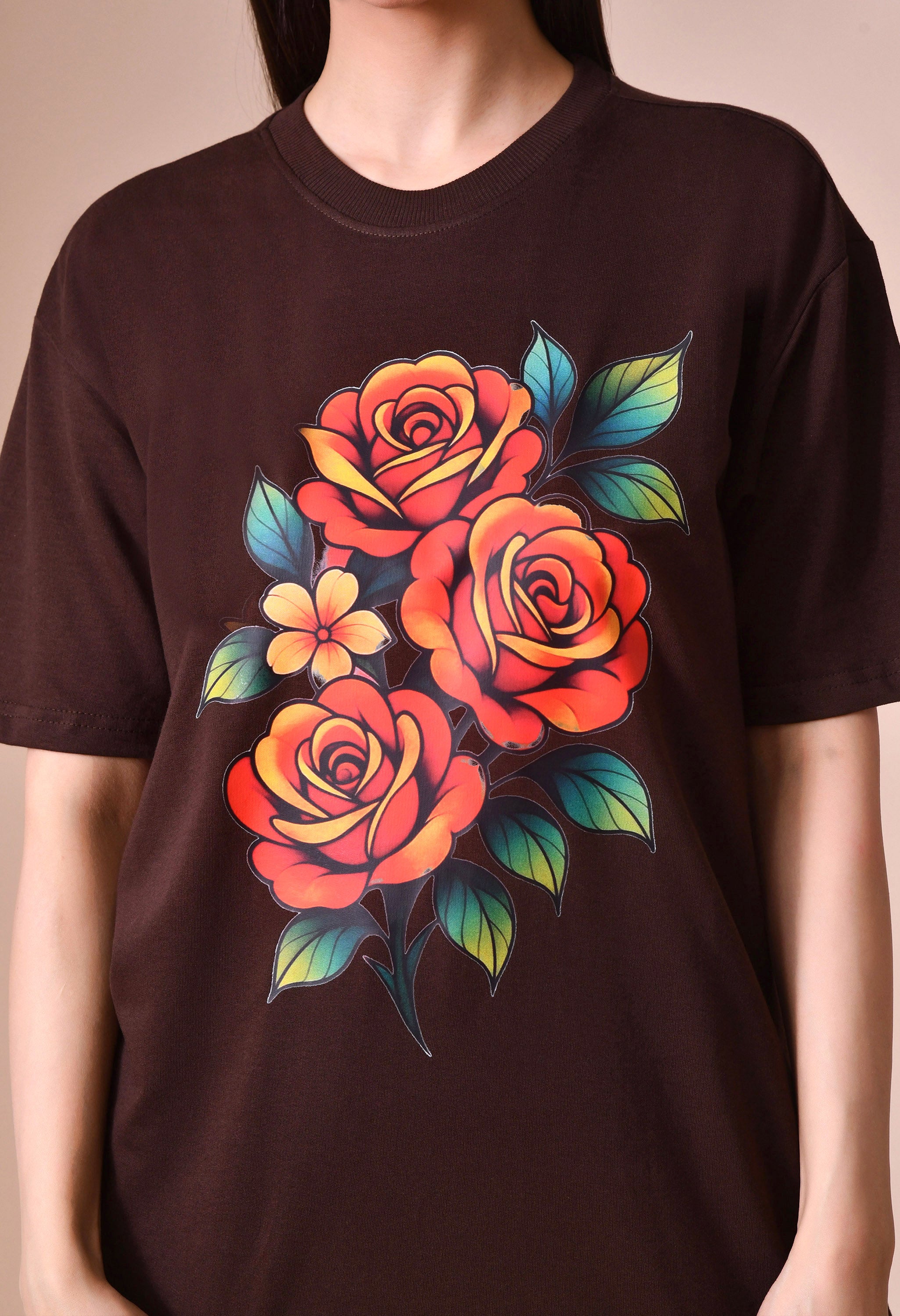 Bunch of Flower Premium Oversized T-Shirt – Women’s Relaxed Fit Everyday Top