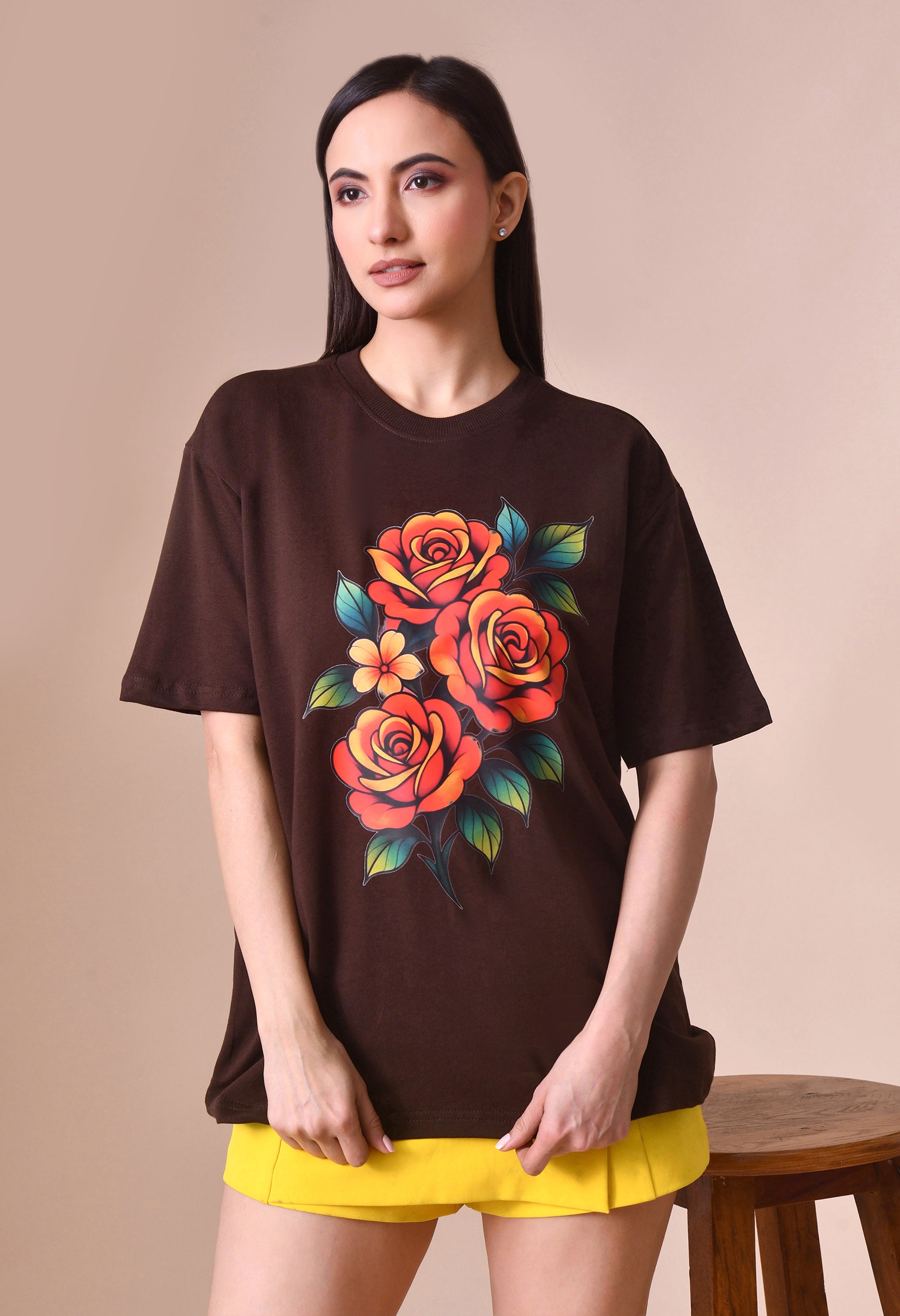Bunch of Flower Premium Oversized T-Shirt – Women’s Relaxed Fit Everyday Top