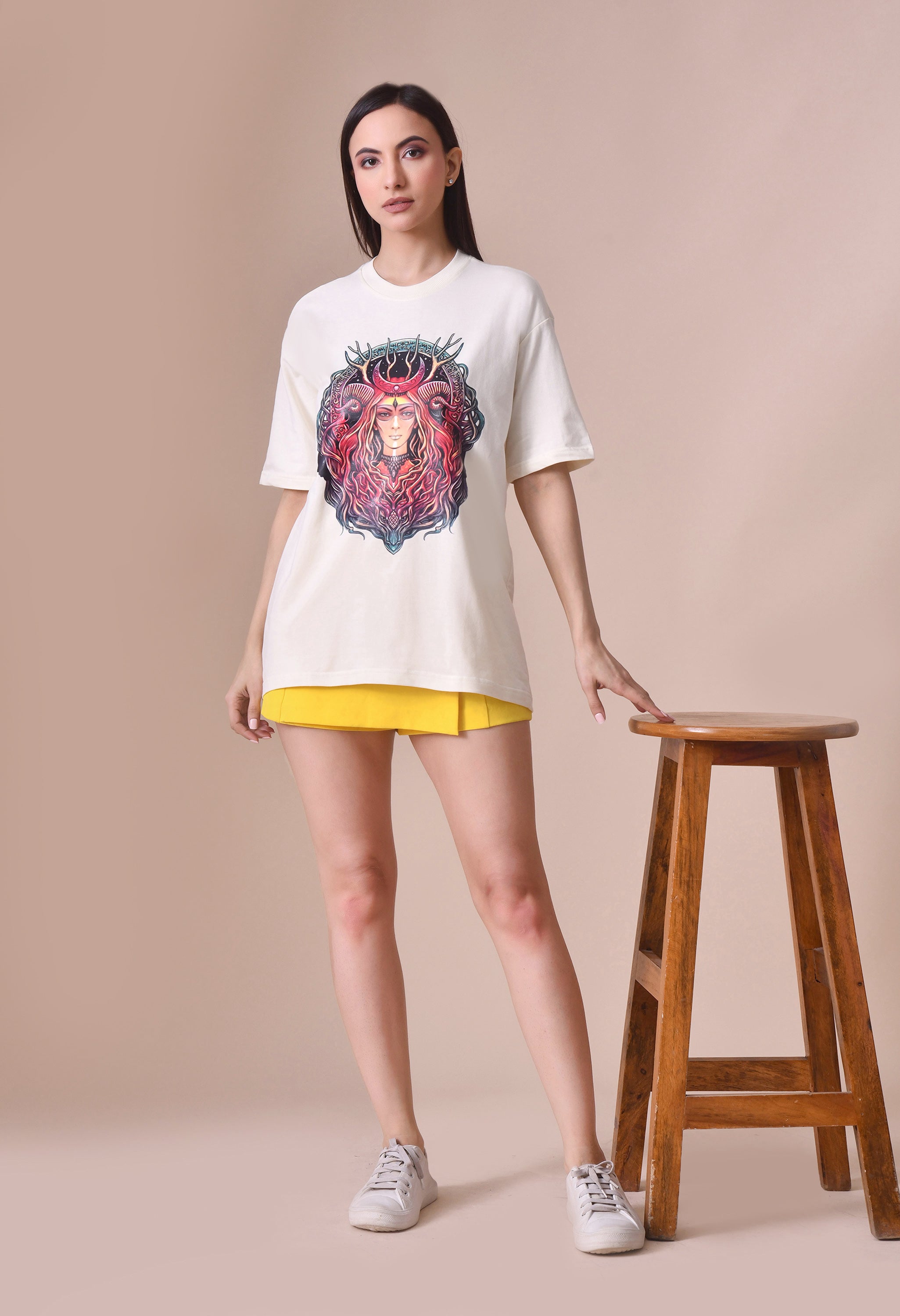 Zodiac Design Oversized Tee for Girls – Trendy, Comfortable & Premium