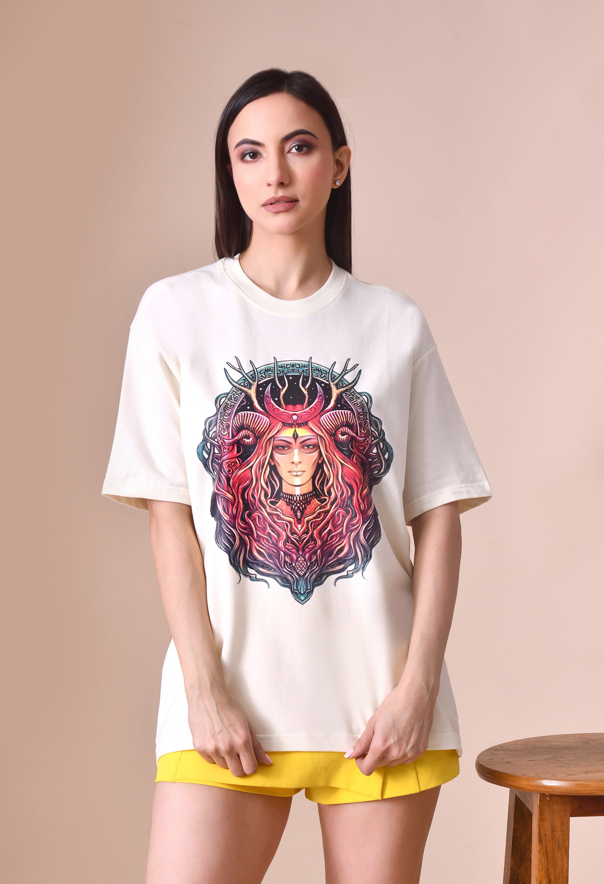 Zodiac Design Oversized Tee for Girls – Trendy, Comfortable & Premium