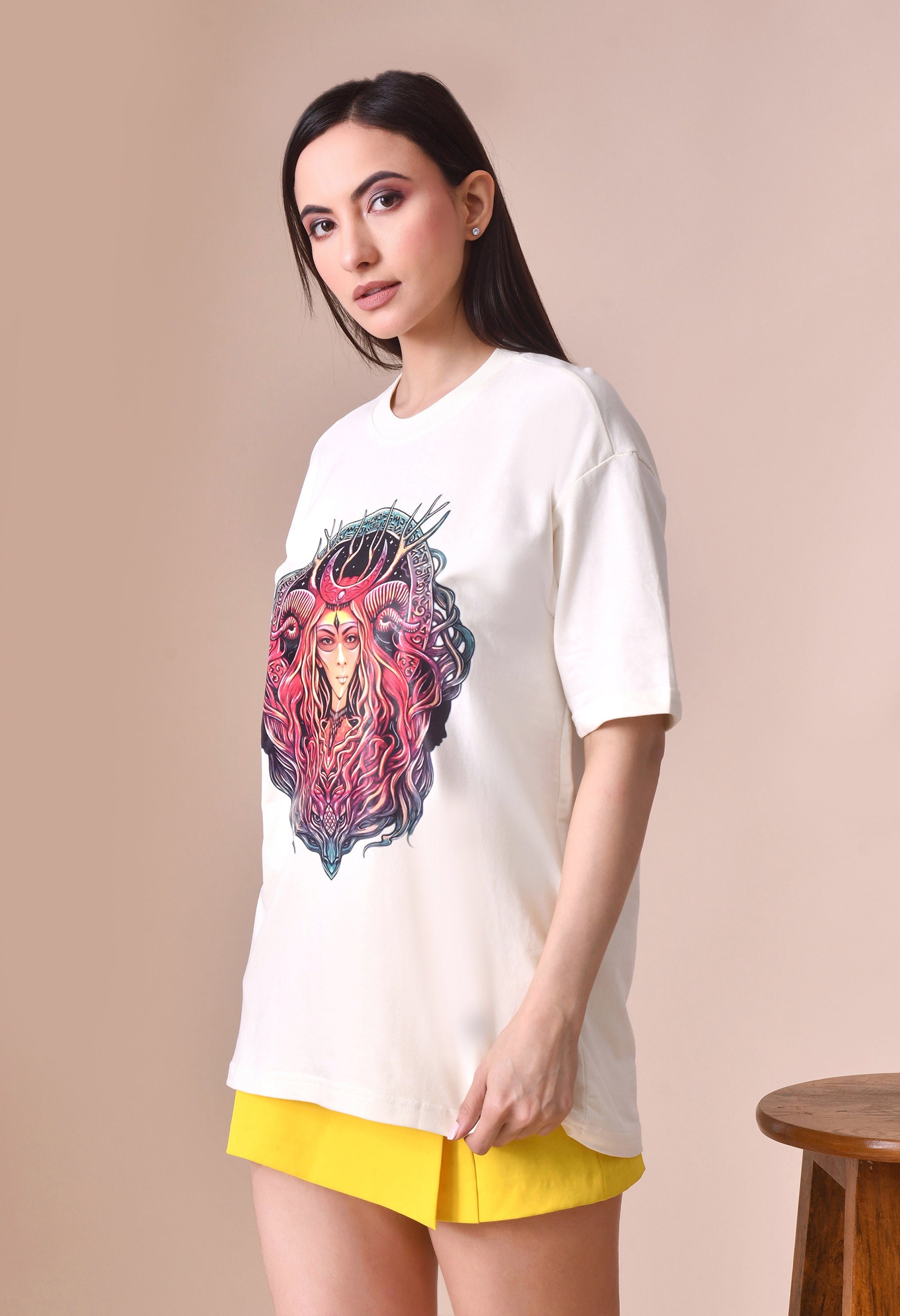 Zodiac Design Oversized Tee for Girls – Trendy, Comfortable & Premium
