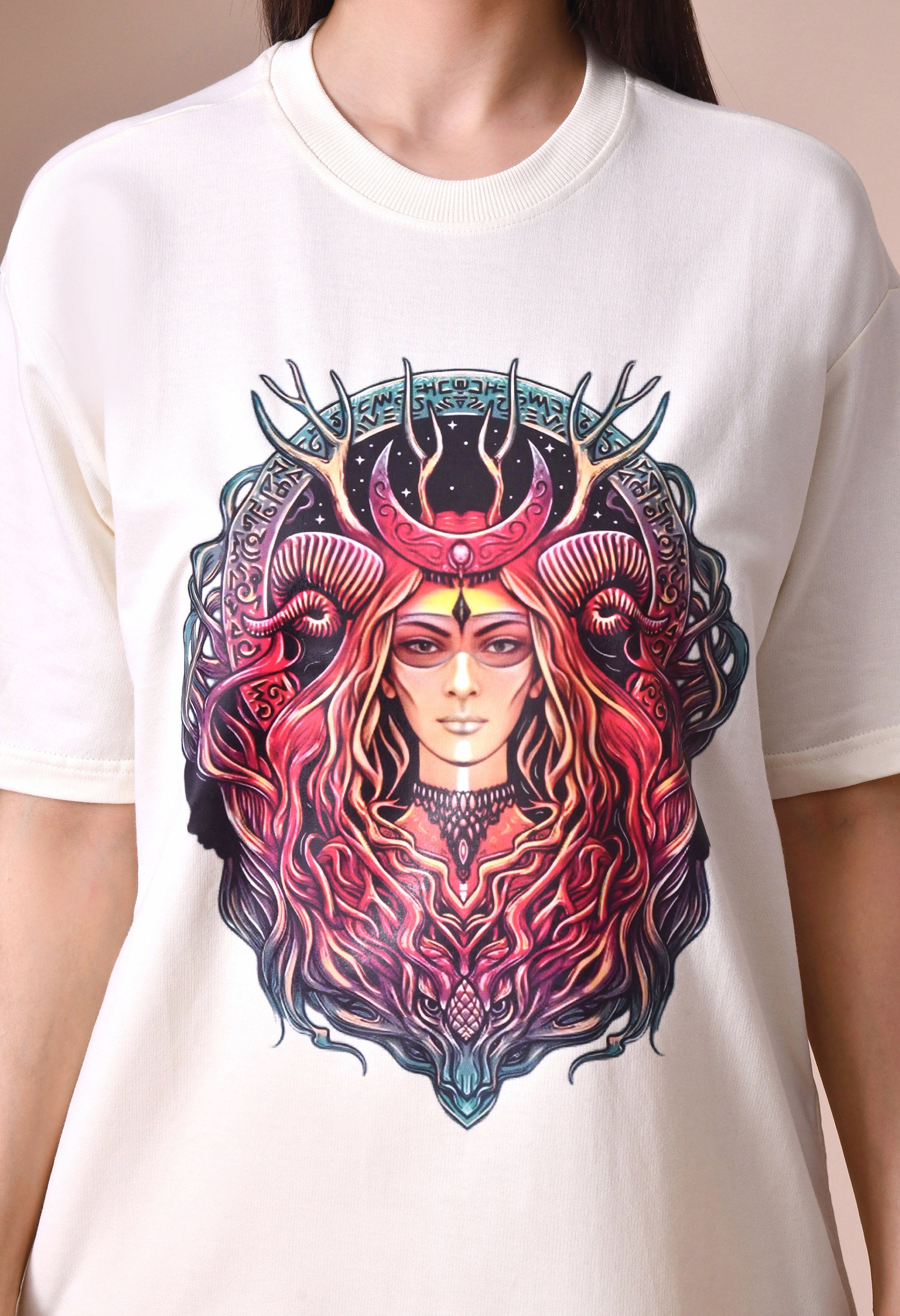 Zodiac Design Oversized Tee for Girls – Trendy, Comfortable & Premium