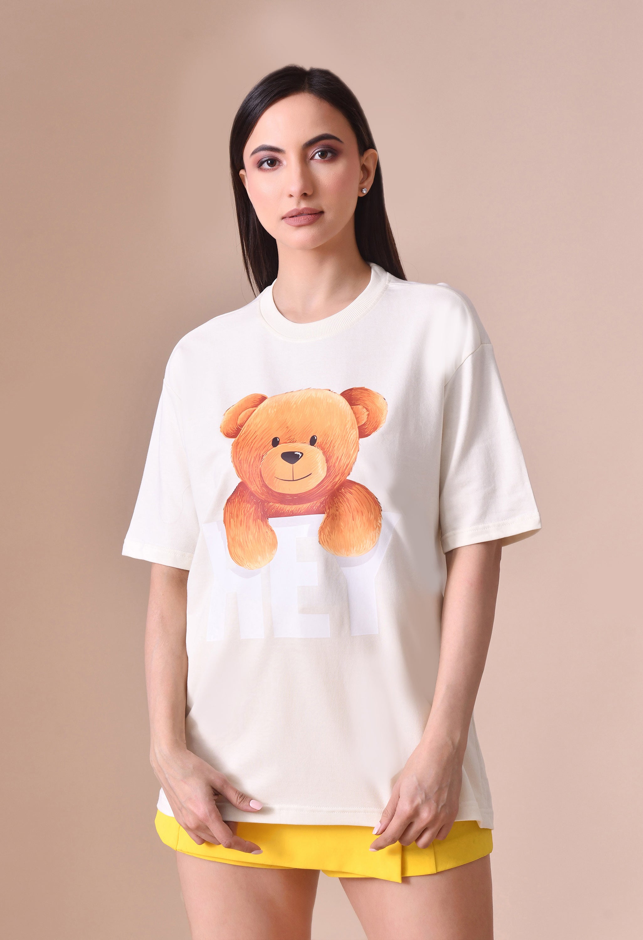 Hye Teddy Premium Oversized Tee for Girls – Soft Cotton Everyday Wear