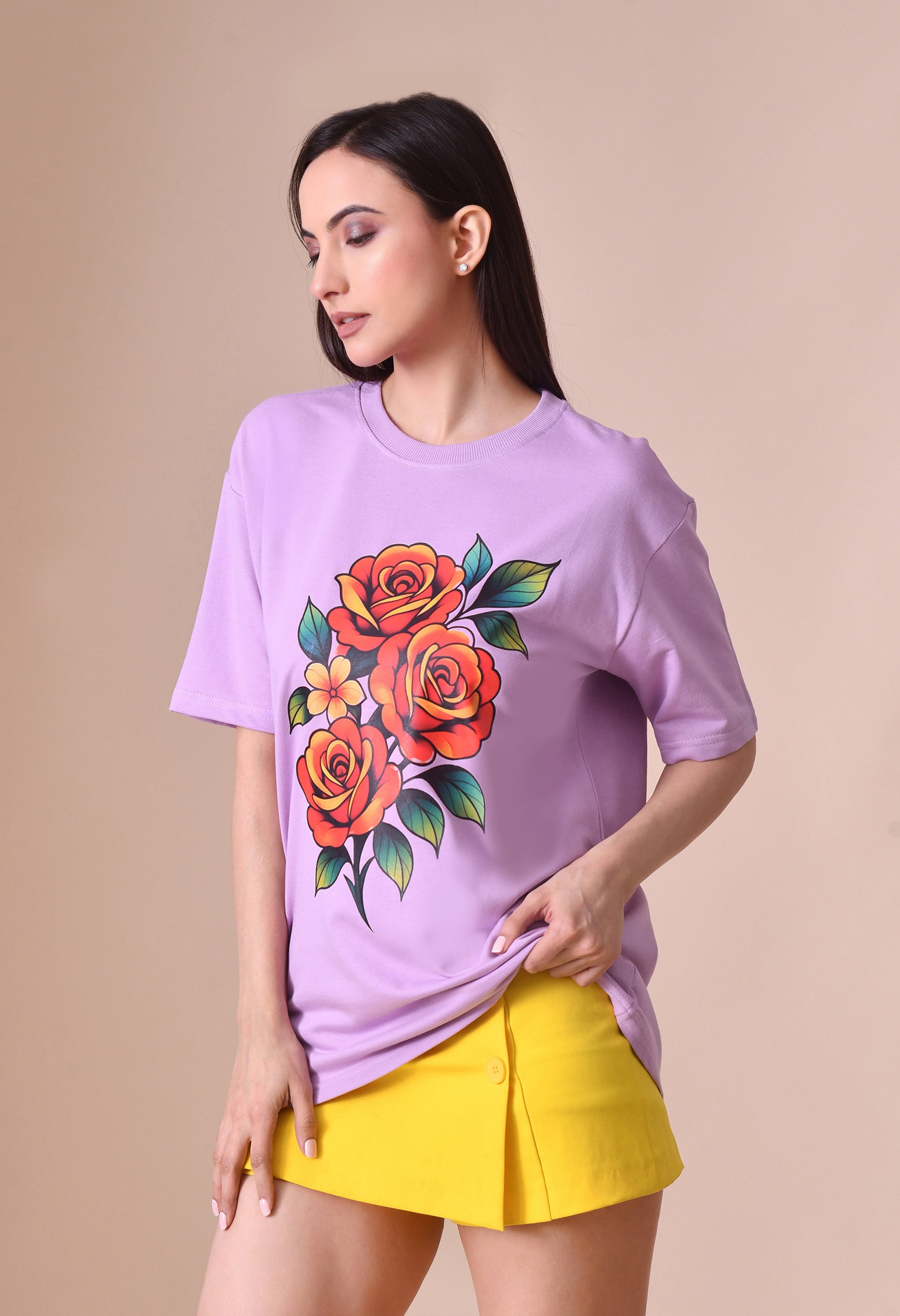 Bunch of Flower Premium Oversized T-Shirt – Women’s Relaxed Fit Everyday Top