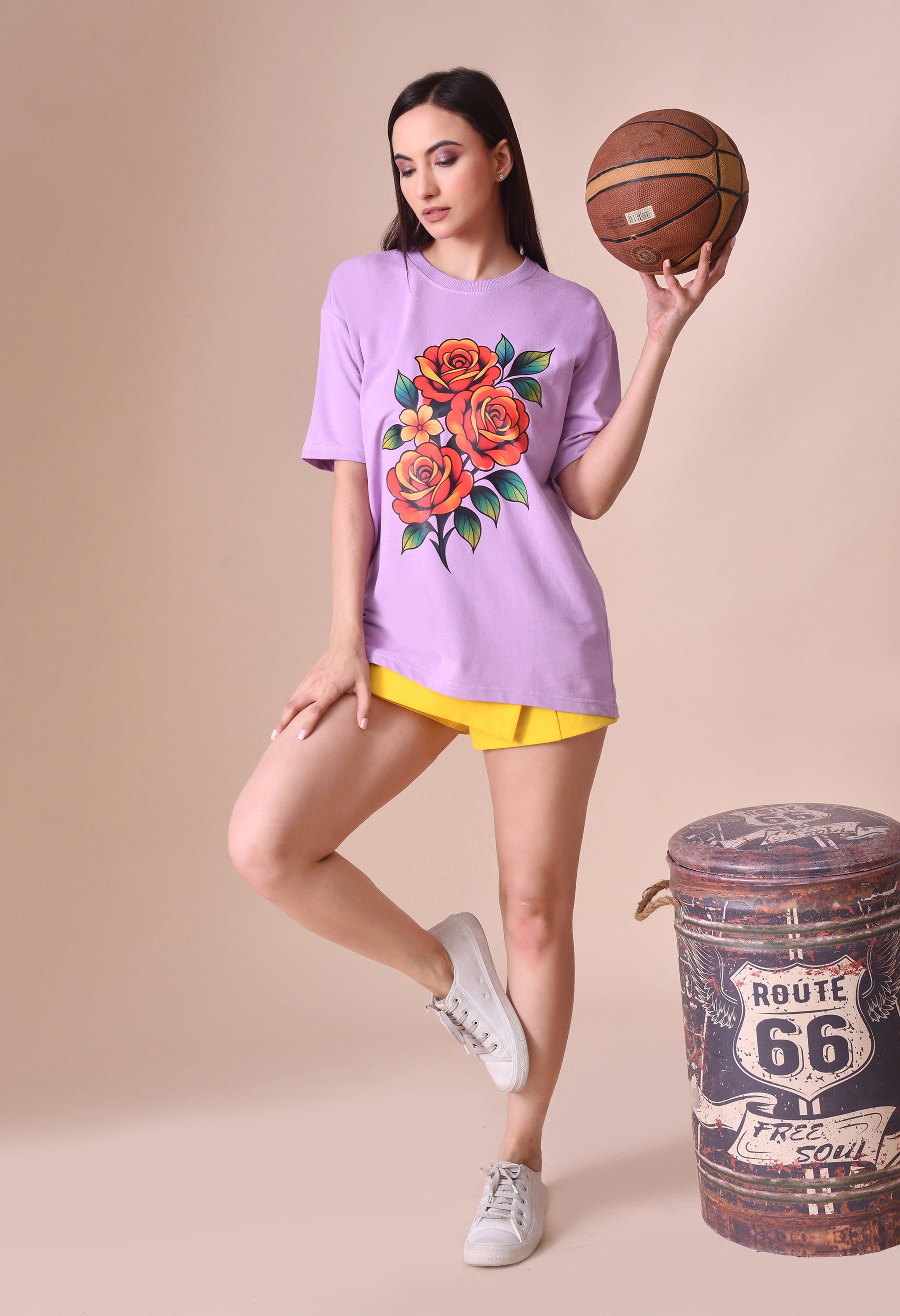 Bunch of Flower Premium Oversized T-Shirt – Women’s Relaxed Fit Everyday Top
