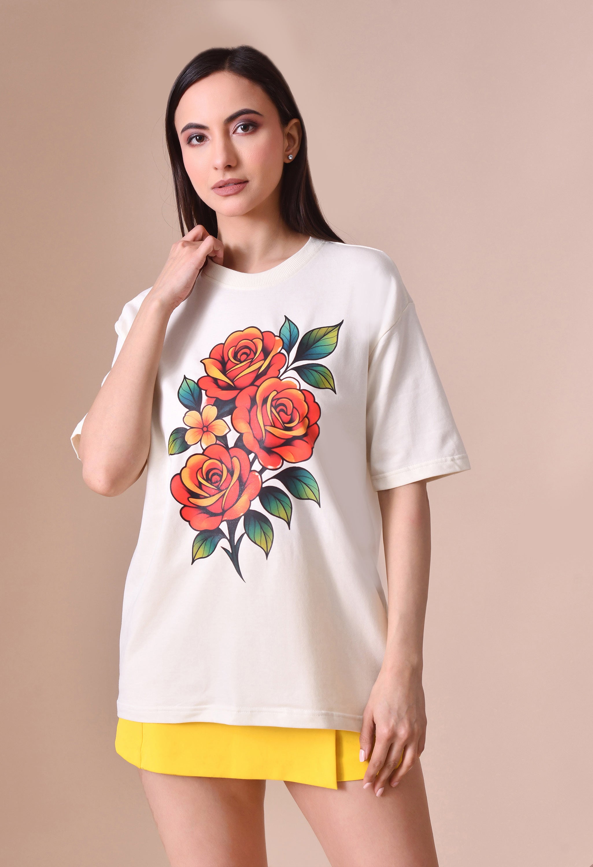 Bunch of Flower Premium Oversized T-Shirt – Women’s Relaxed Fit Everyday Top