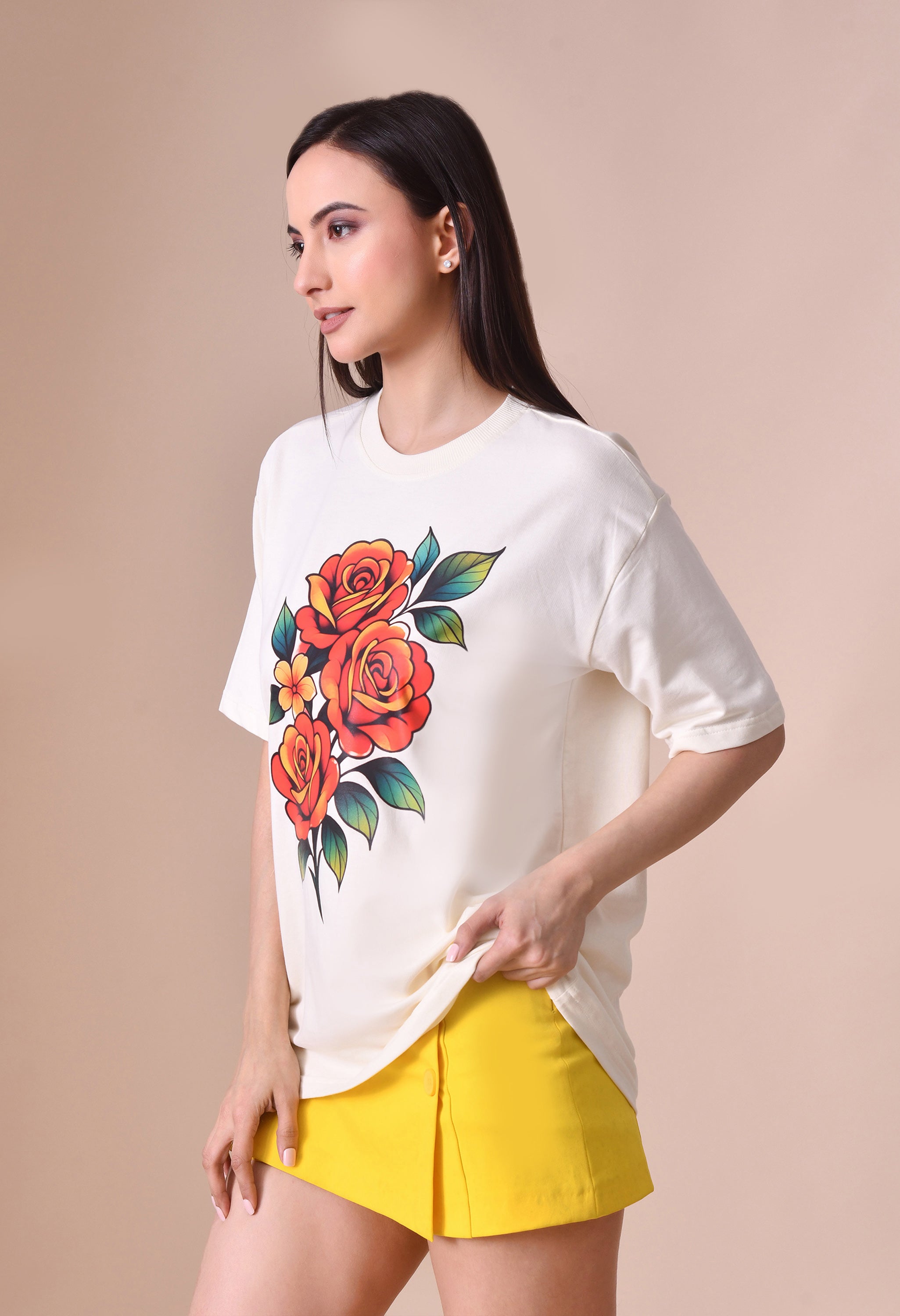 Bunch of Flower Premium Oversized T-Shirt – Women’s Relaxed Fit Everyday Top