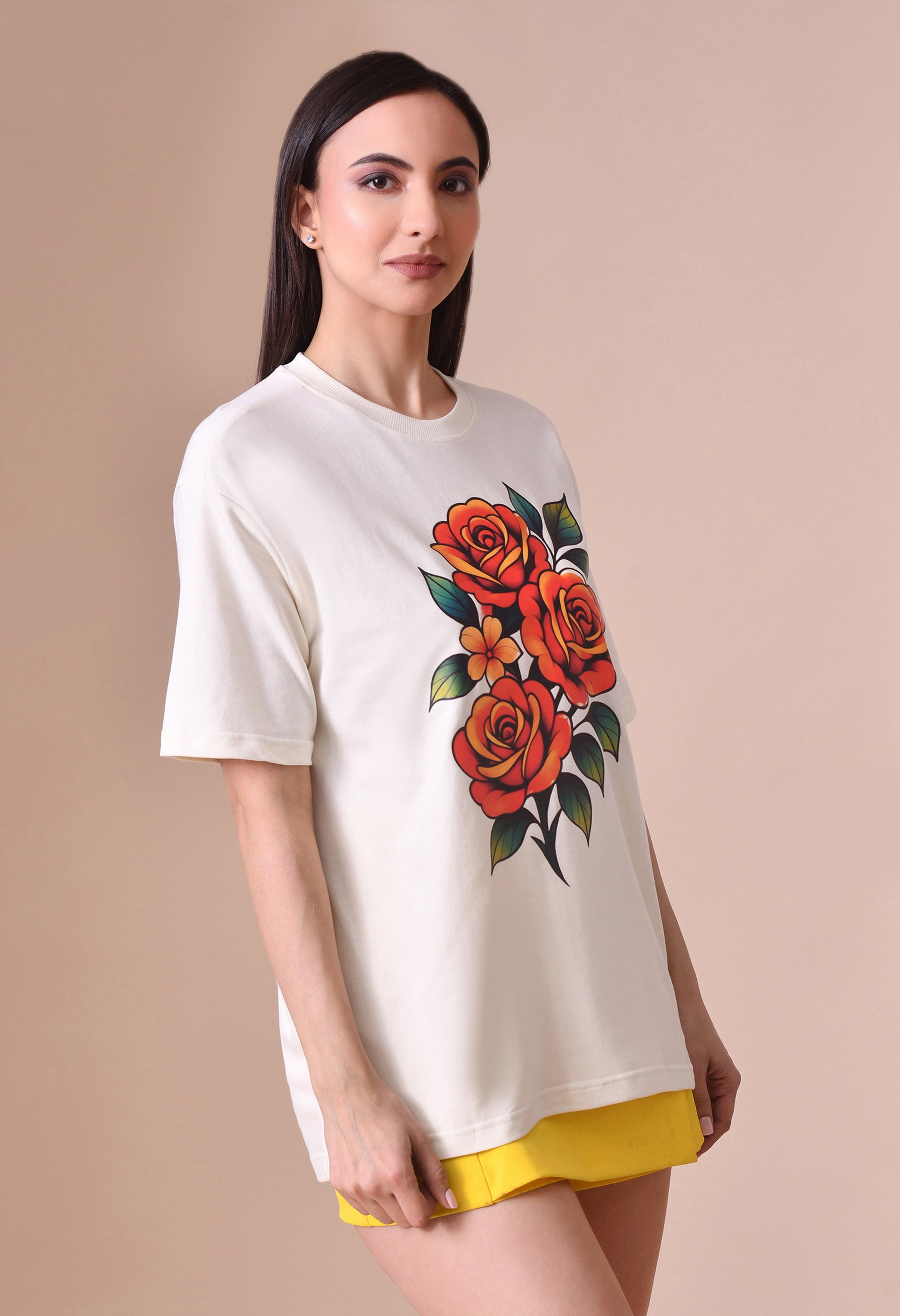 Bunch of Flower Premium Oversized T-Shirt – Women’s Relaxed Fit Everyday Top