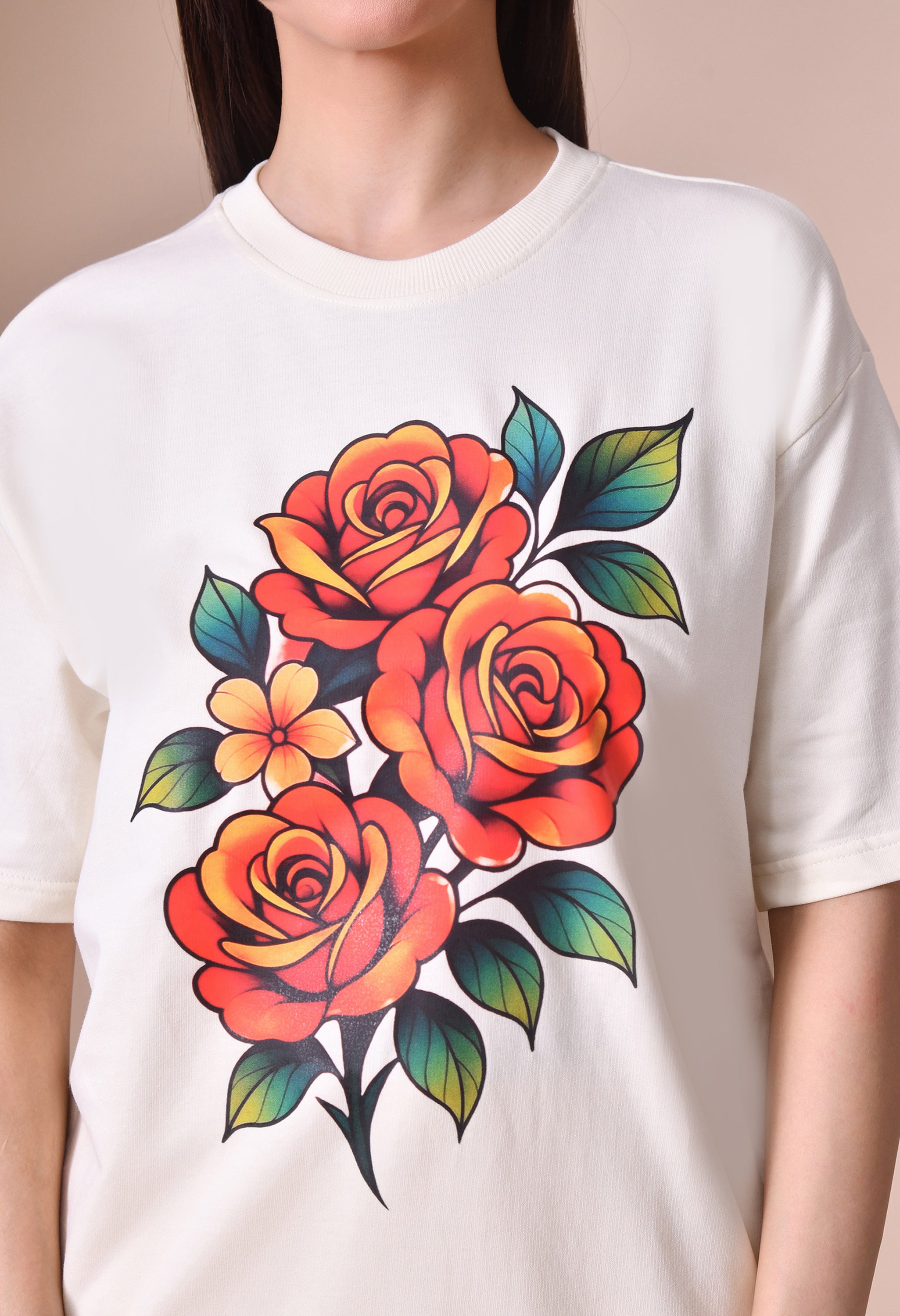 Bunch of Flower Premium Oversized T-Shirt – Women’s Relaxed Fit Everyday Top