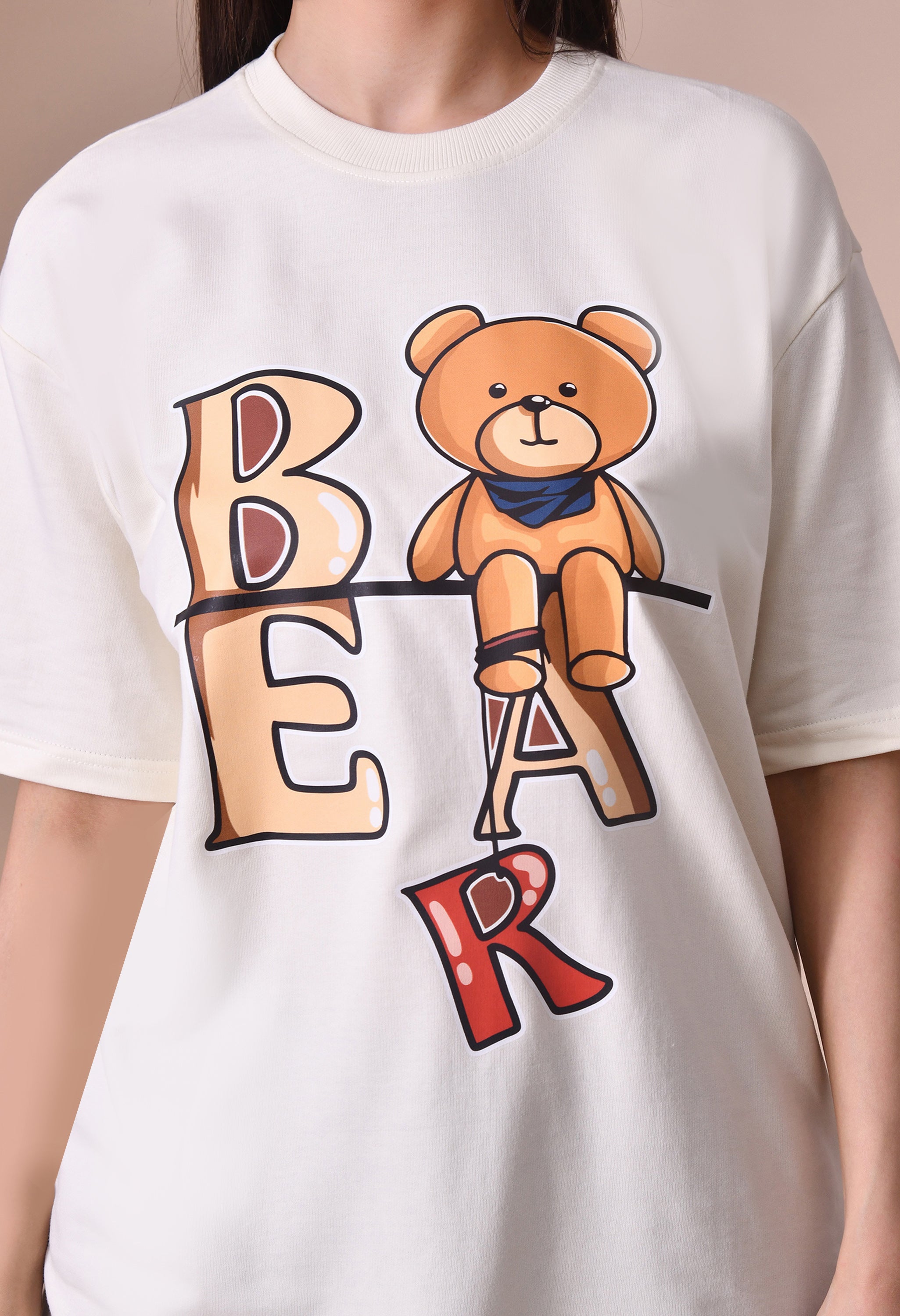 Teddy Bear Premium Oversized Tee for Girls – Relaxed Fit Everyday Essential