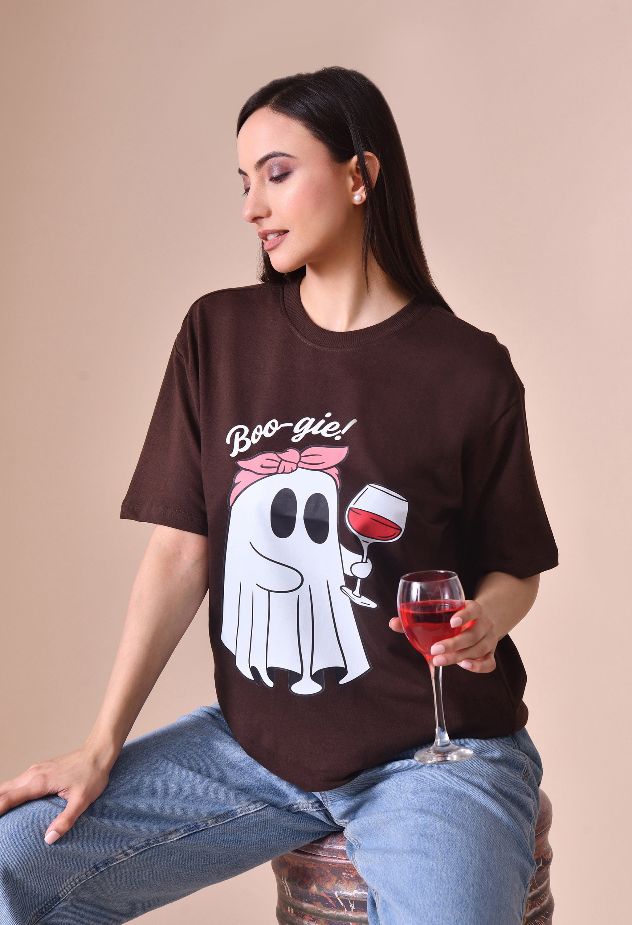 Boo-gie Premium Oversized T-Shirt – Soft Cotton Casual Essential for Women