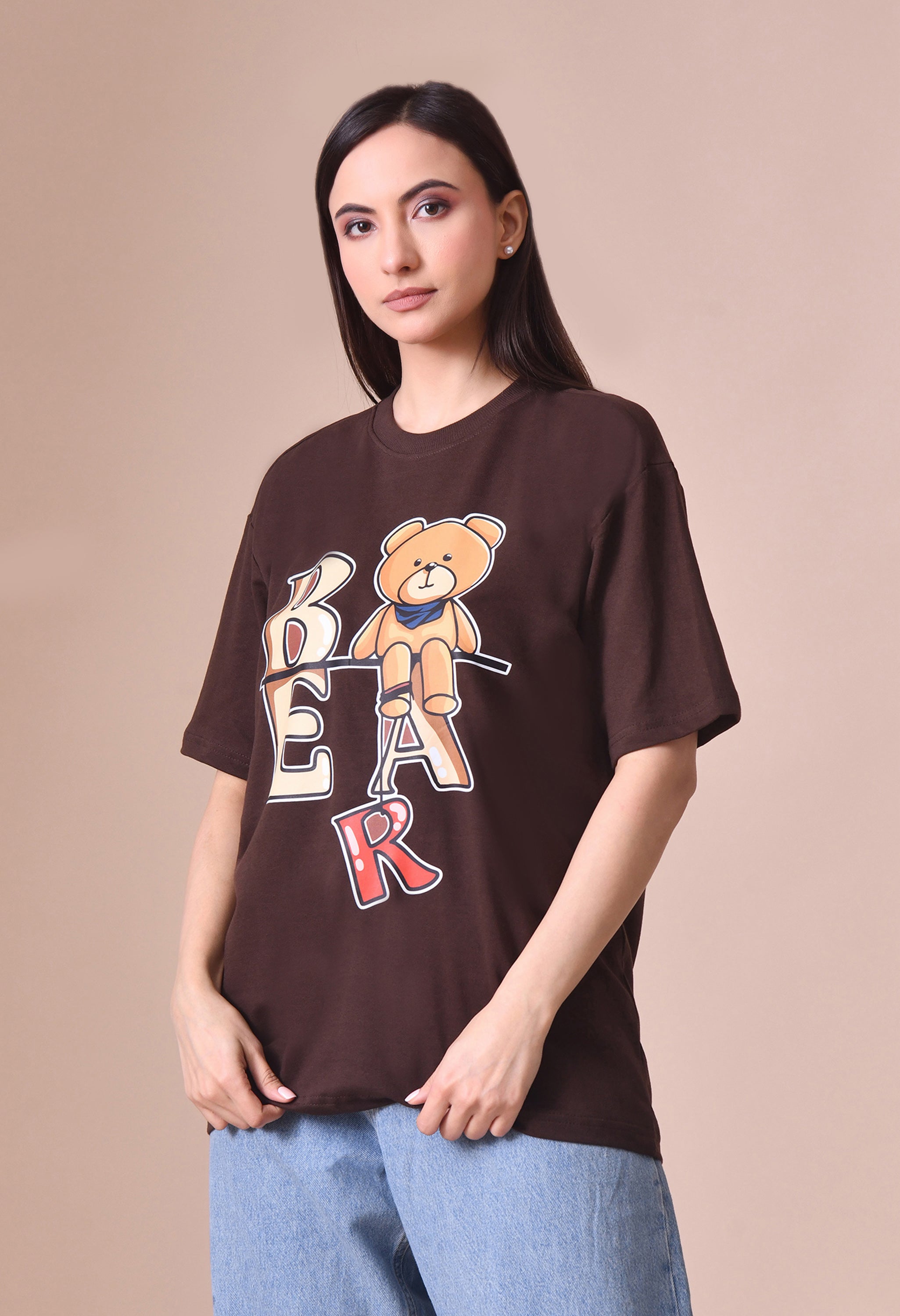 Teddy Bear Premium Oversized Tee for Girls – Relaxed Fit Everyday Essential