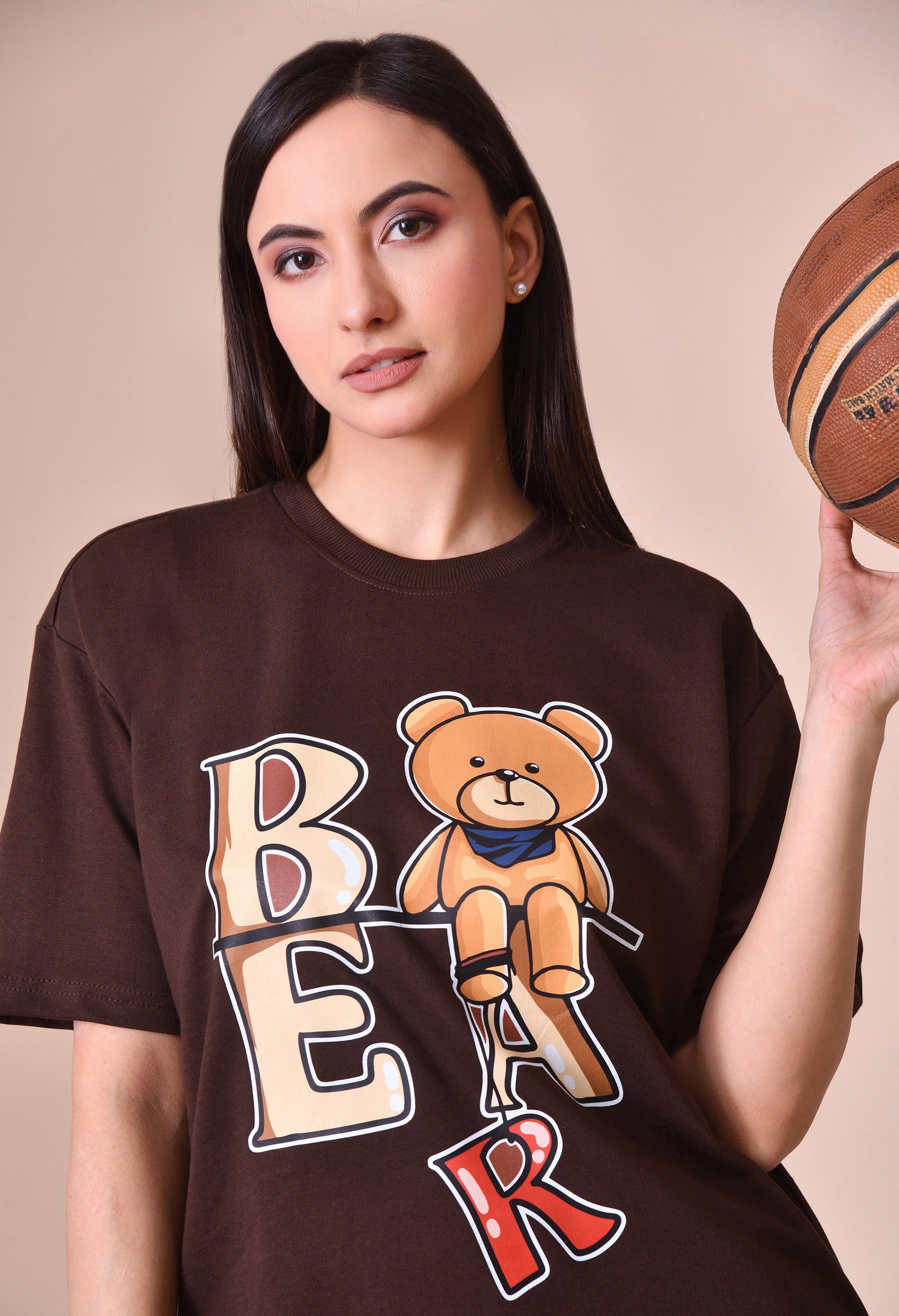 Teddy Bear Premium Oversized Tee for Girls – Relaxed Fit Everyday Essential